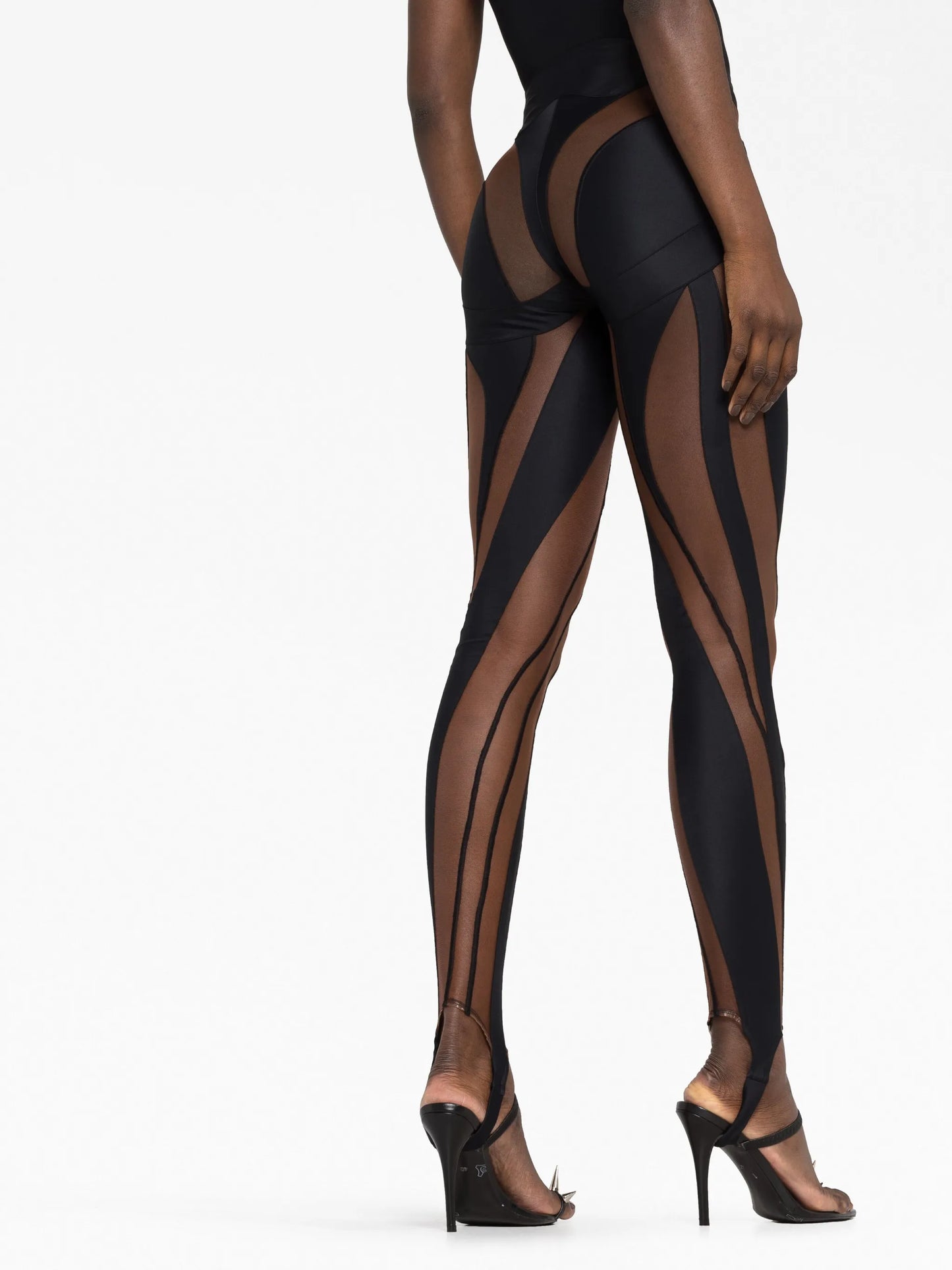 high-waisted multi-panel leggings