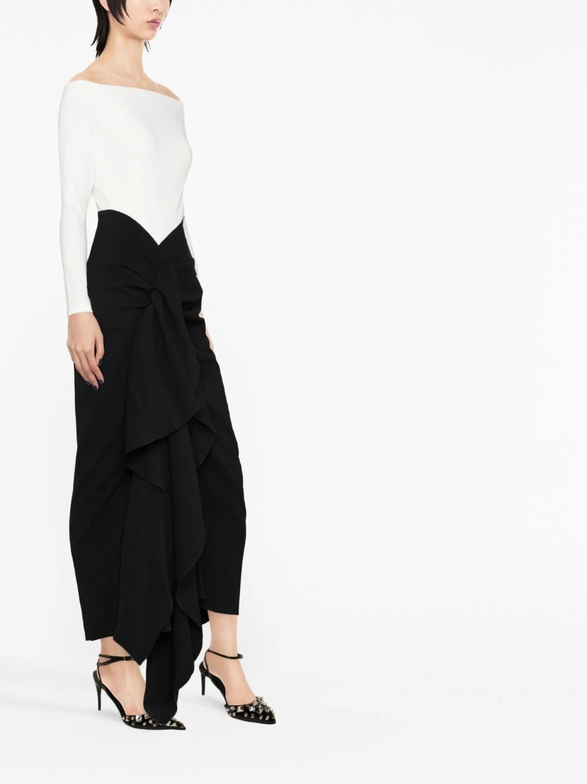 Lotus off-shoulder maxi dress