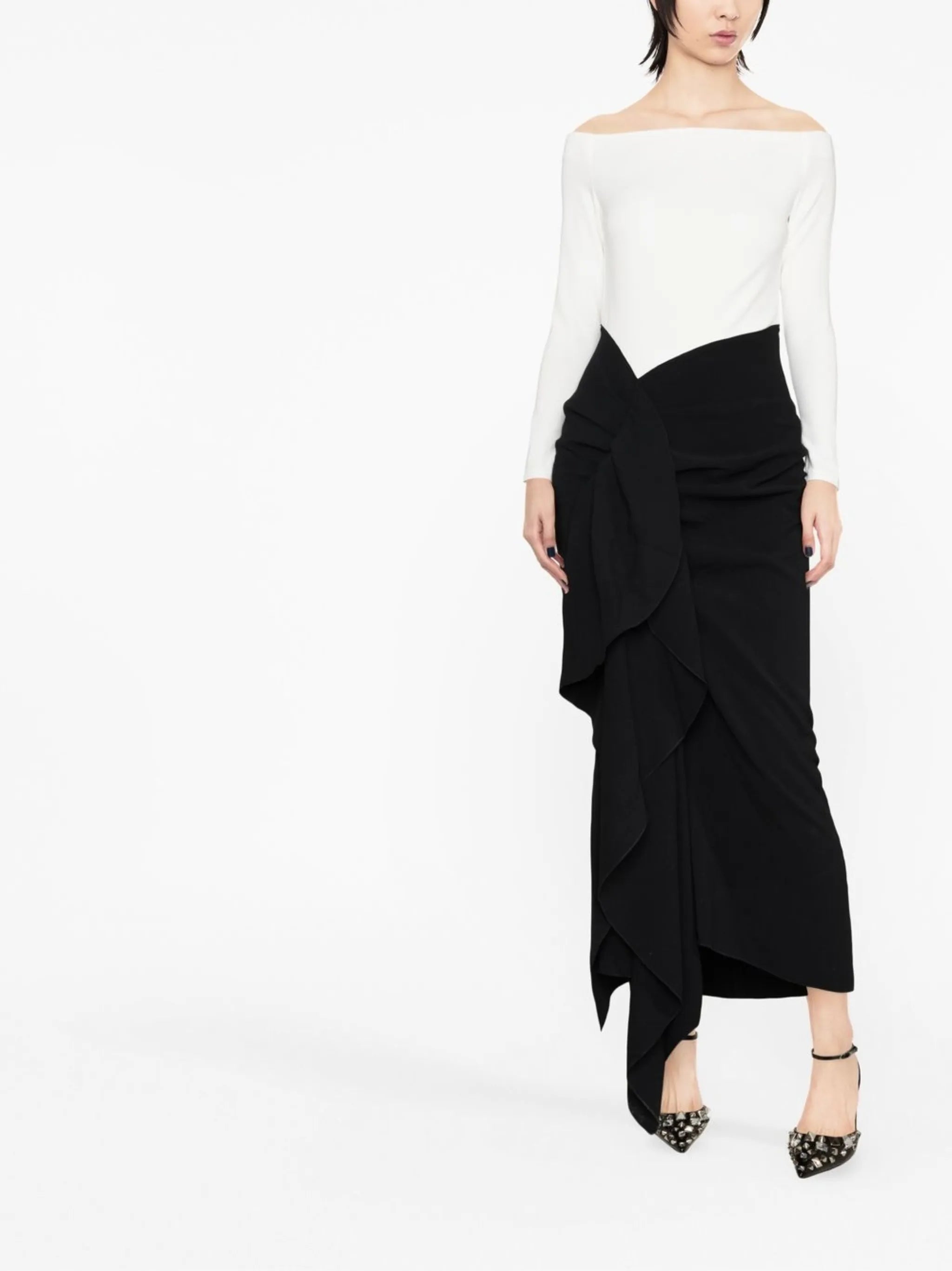 Lotus off-shoulder maxi dress