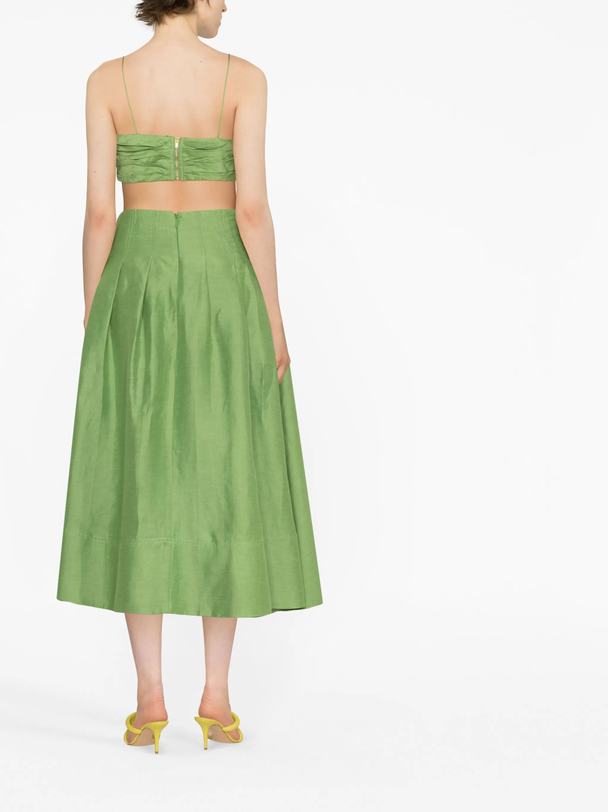 Paradiso pleated midi skirt