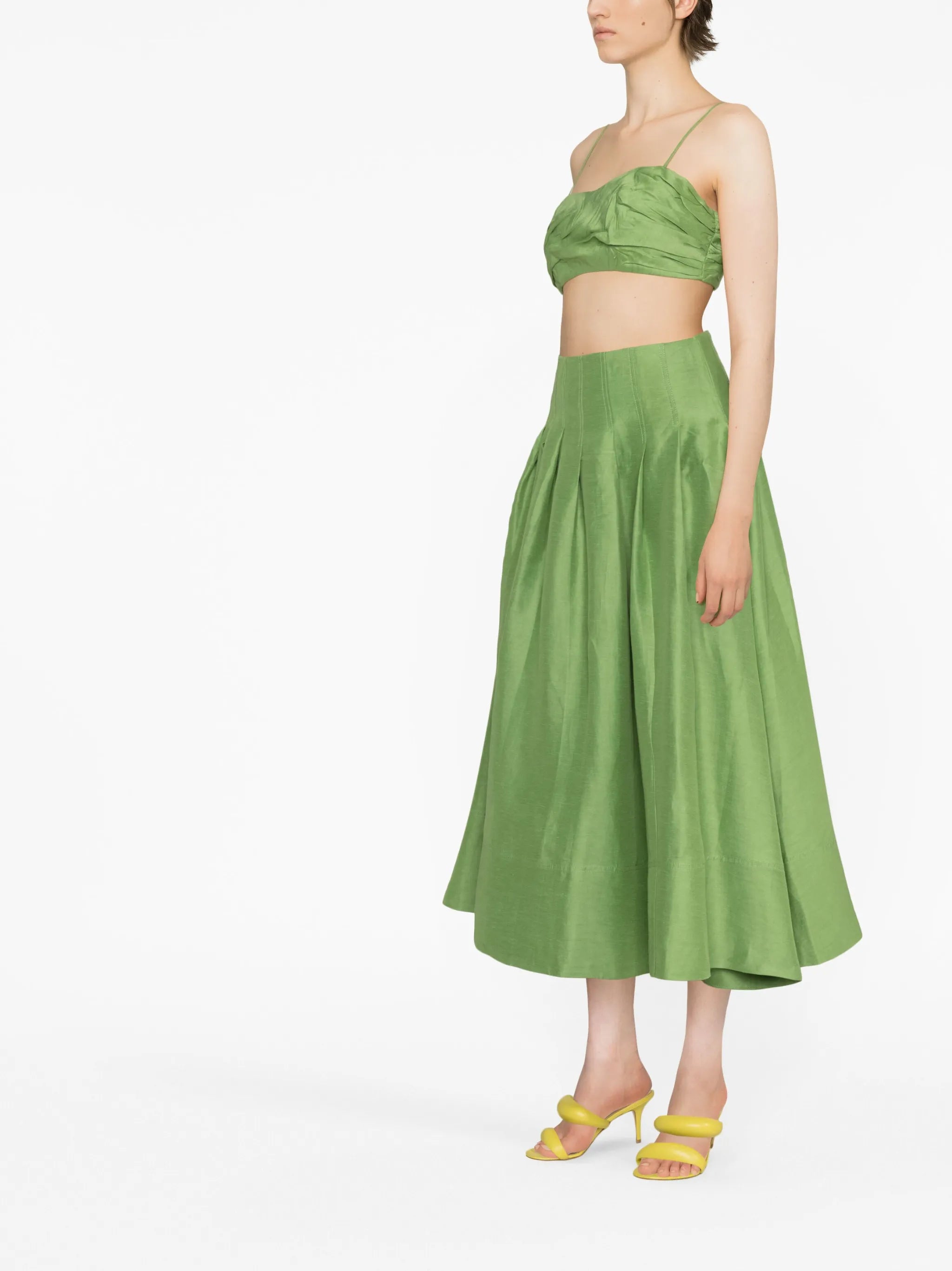 Paradiso pleated midi skirt