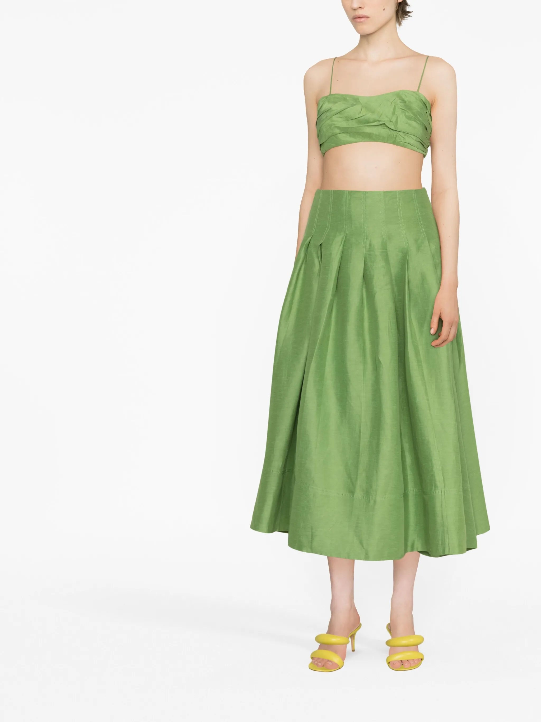 Paradiso pleated midi skirt
