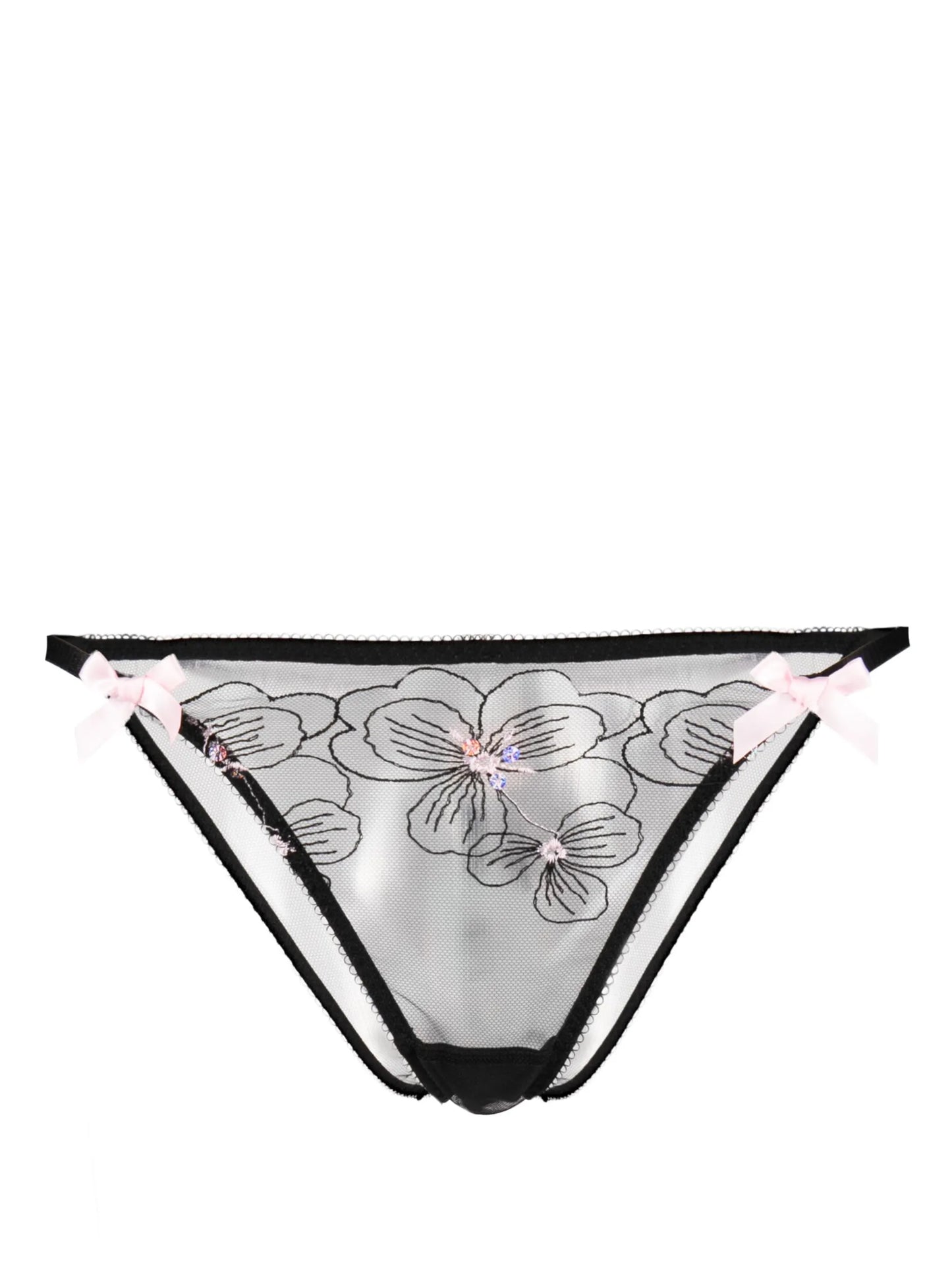 lace-panel bow-detail briefs