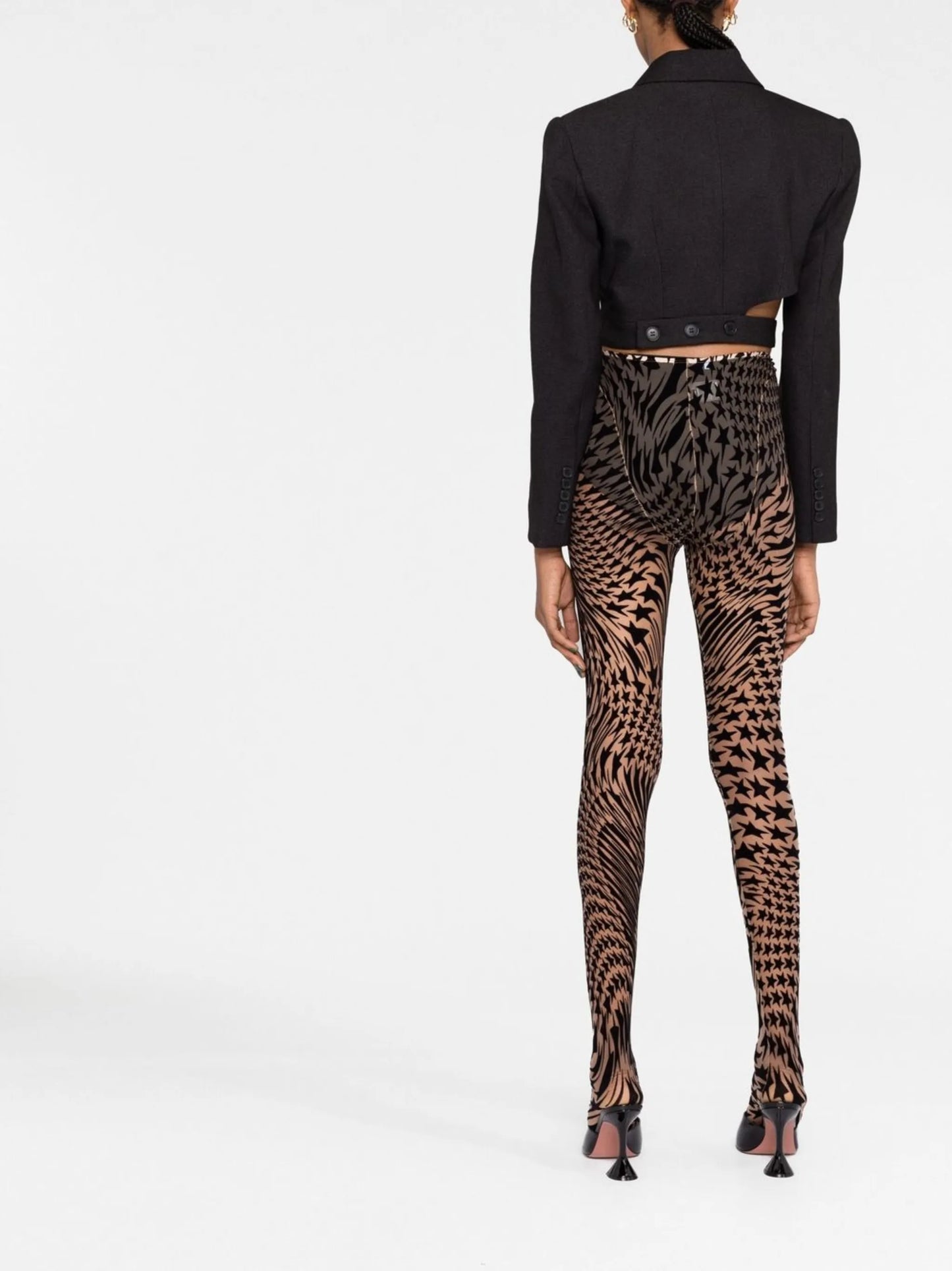 star-mesh high-waisted leggings