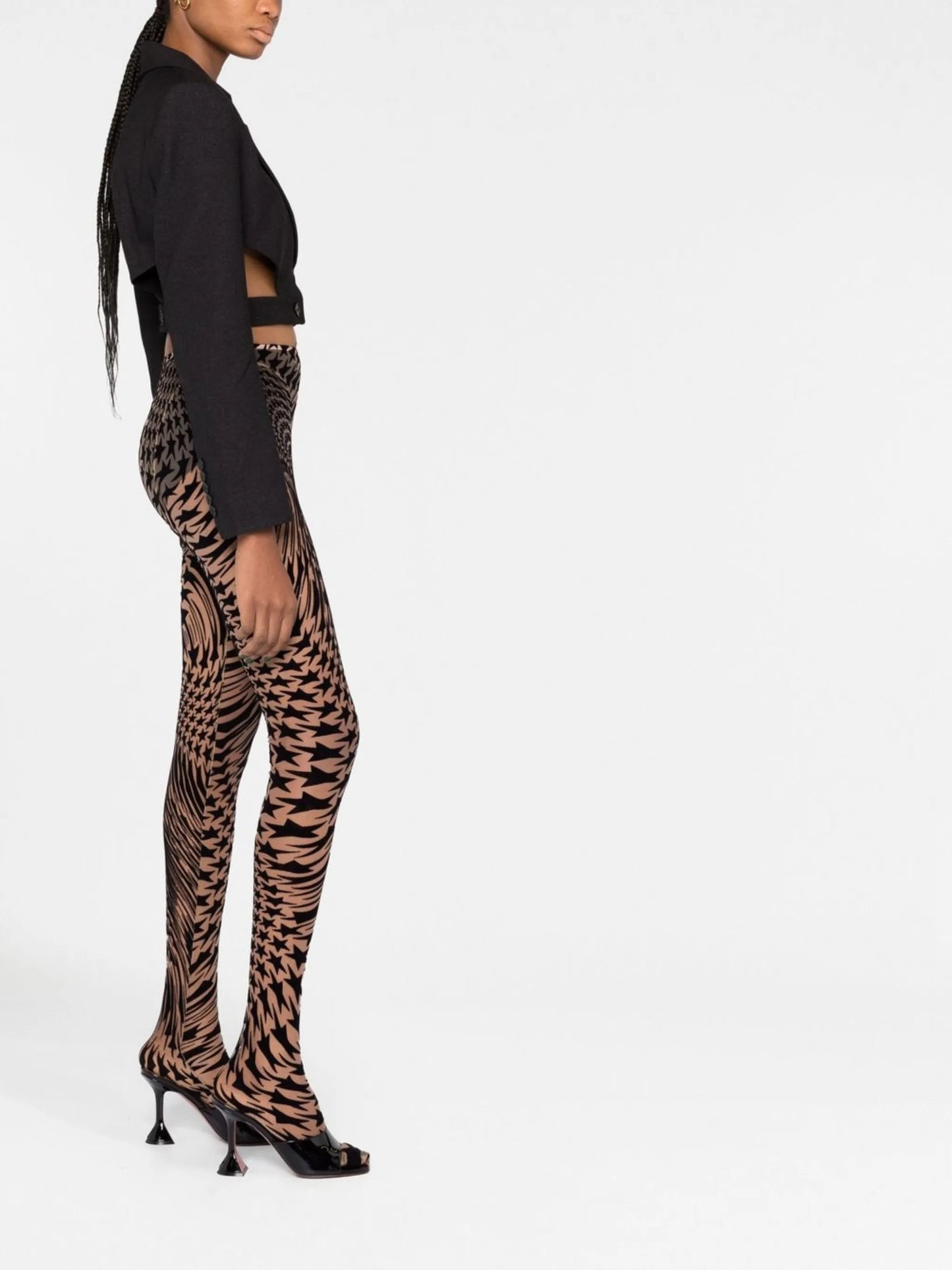 star-mesh high-waisted leggings