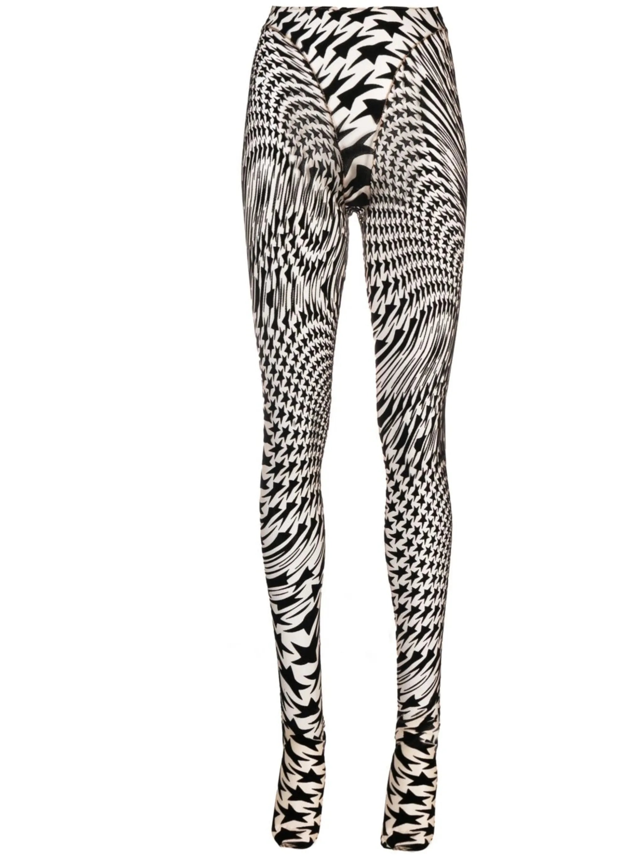 star-mesh high-waisted leggings
