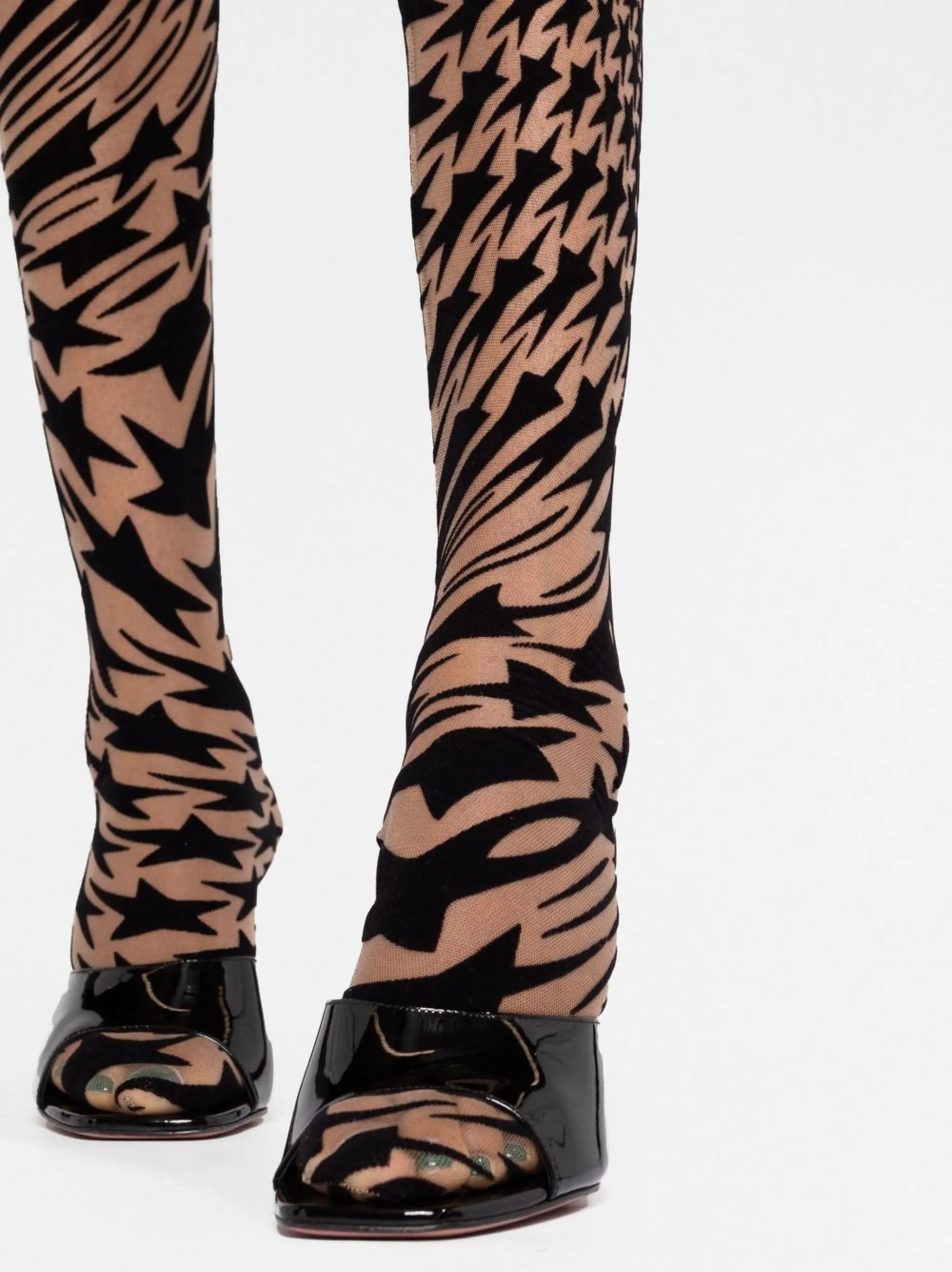 star-mesh high-waisted leggings