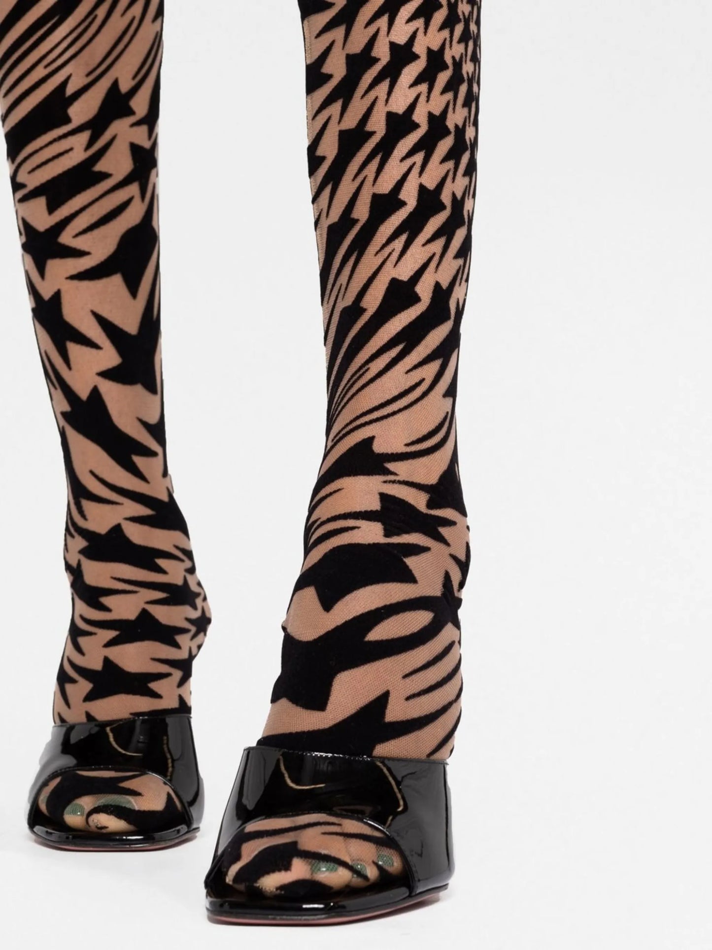 star-mesh high-waisted leggings