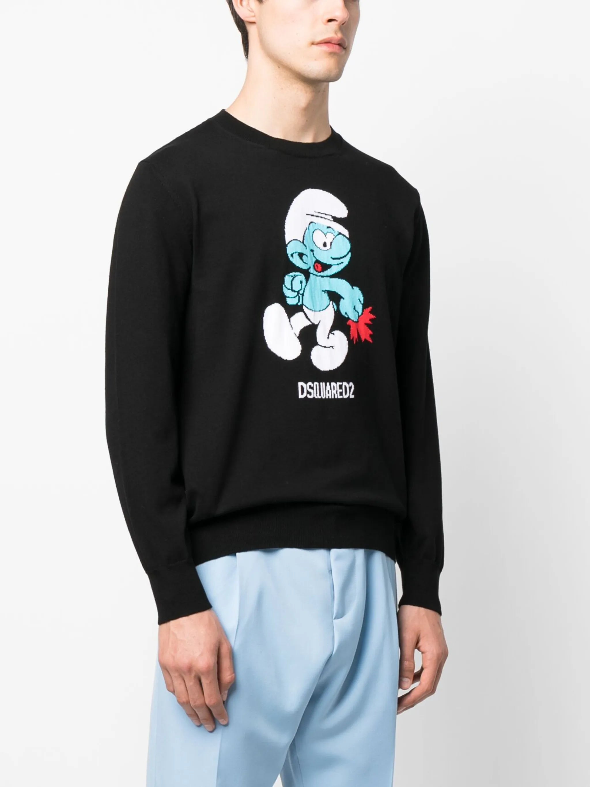 Smurf knitted jumper