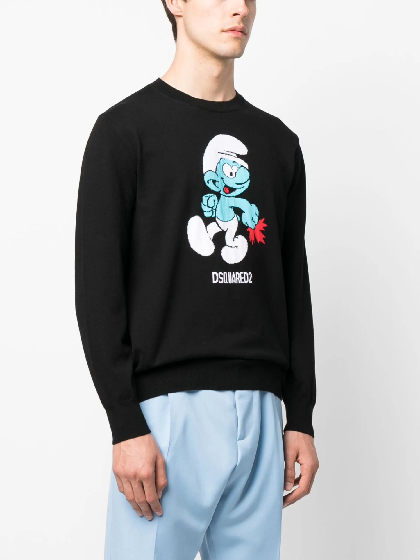 Smurf knitted jumper