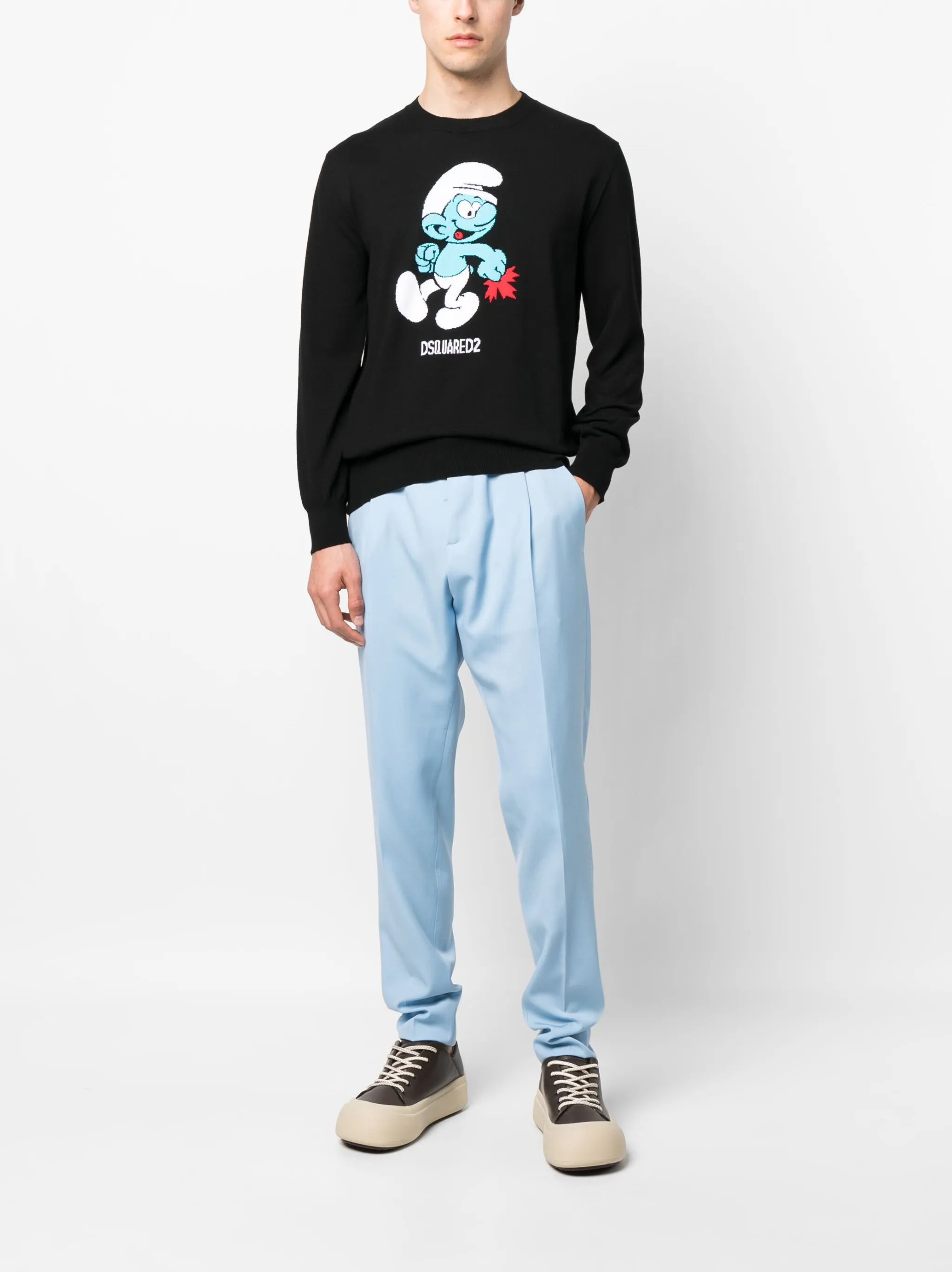 Smurf knitted jumper