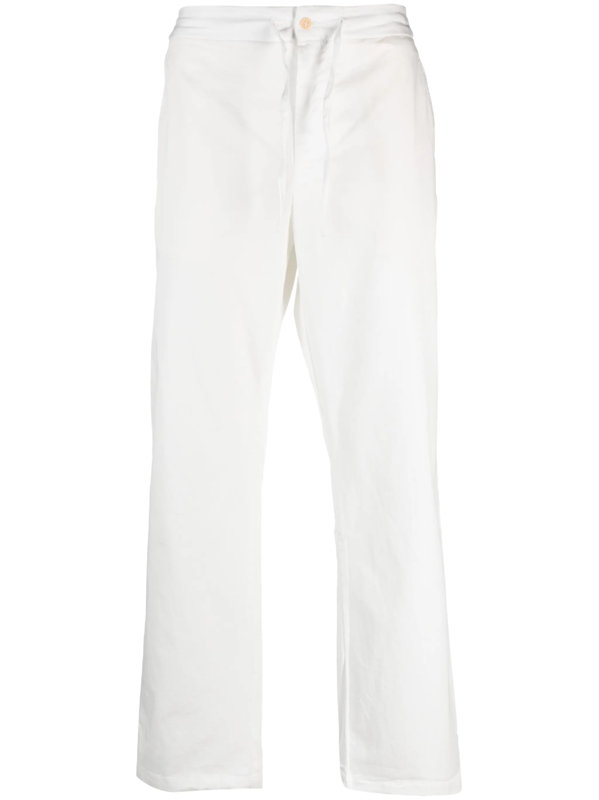 drawstring straight-leg trousers