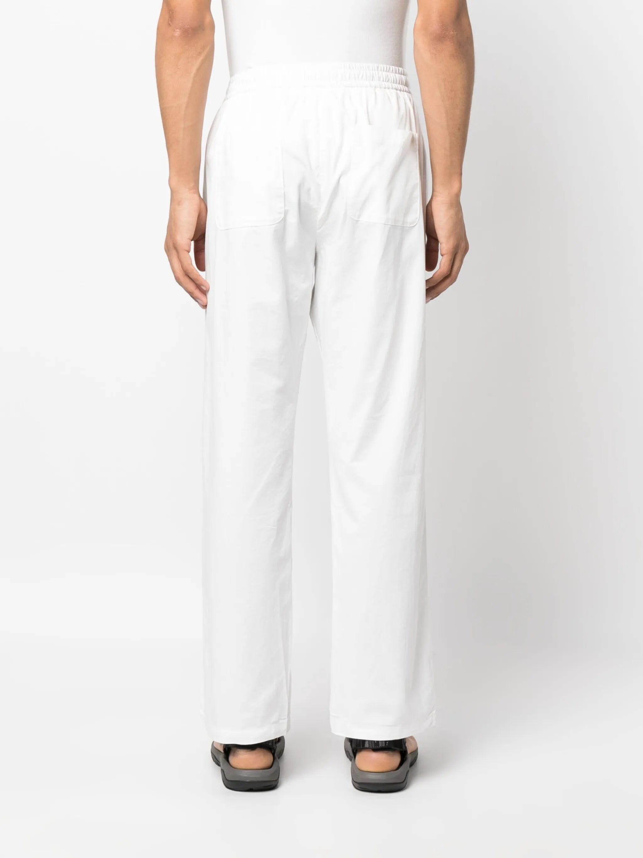drawstring straight-leg trousers