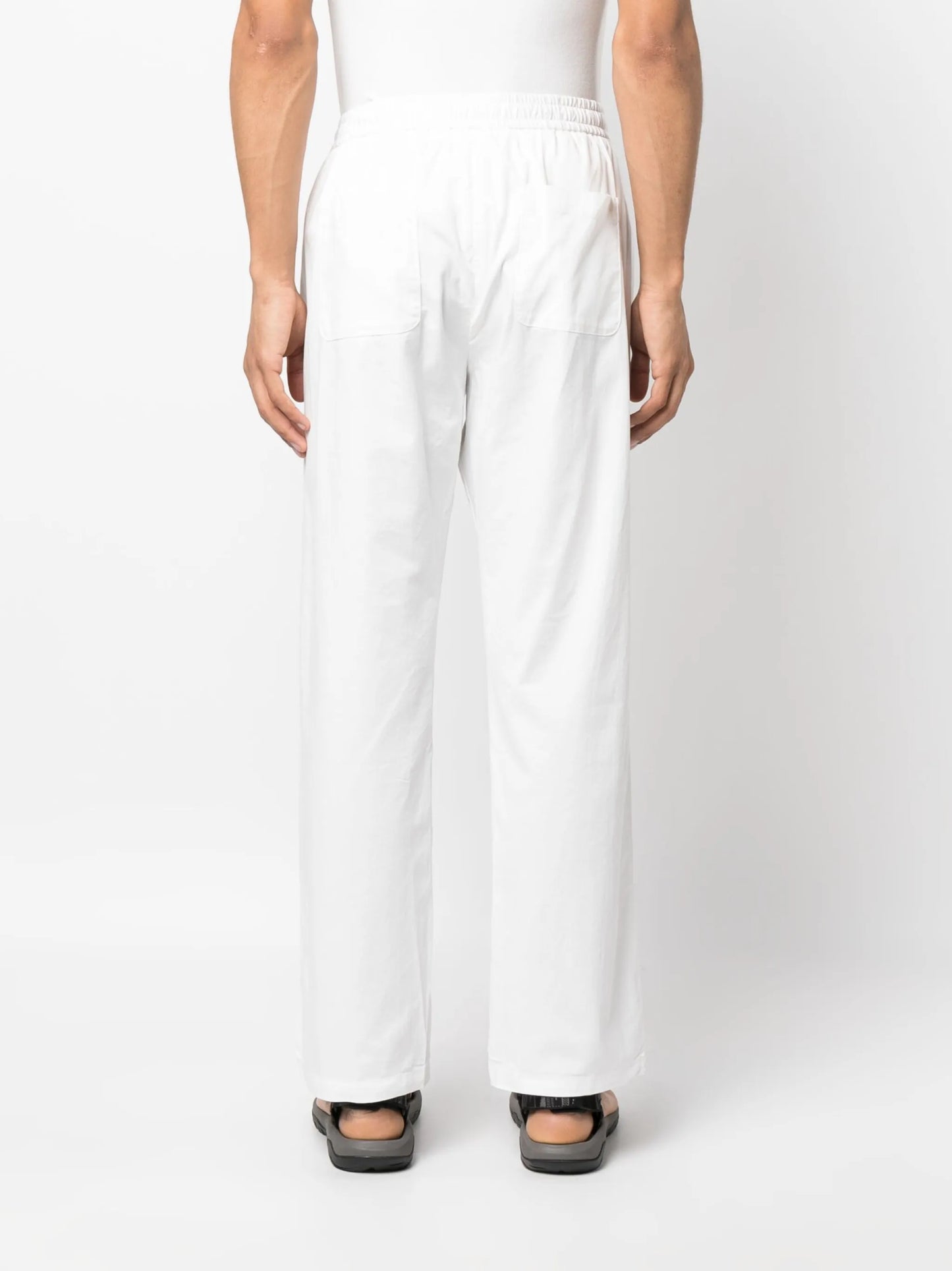 drawstring straight-leg trousers