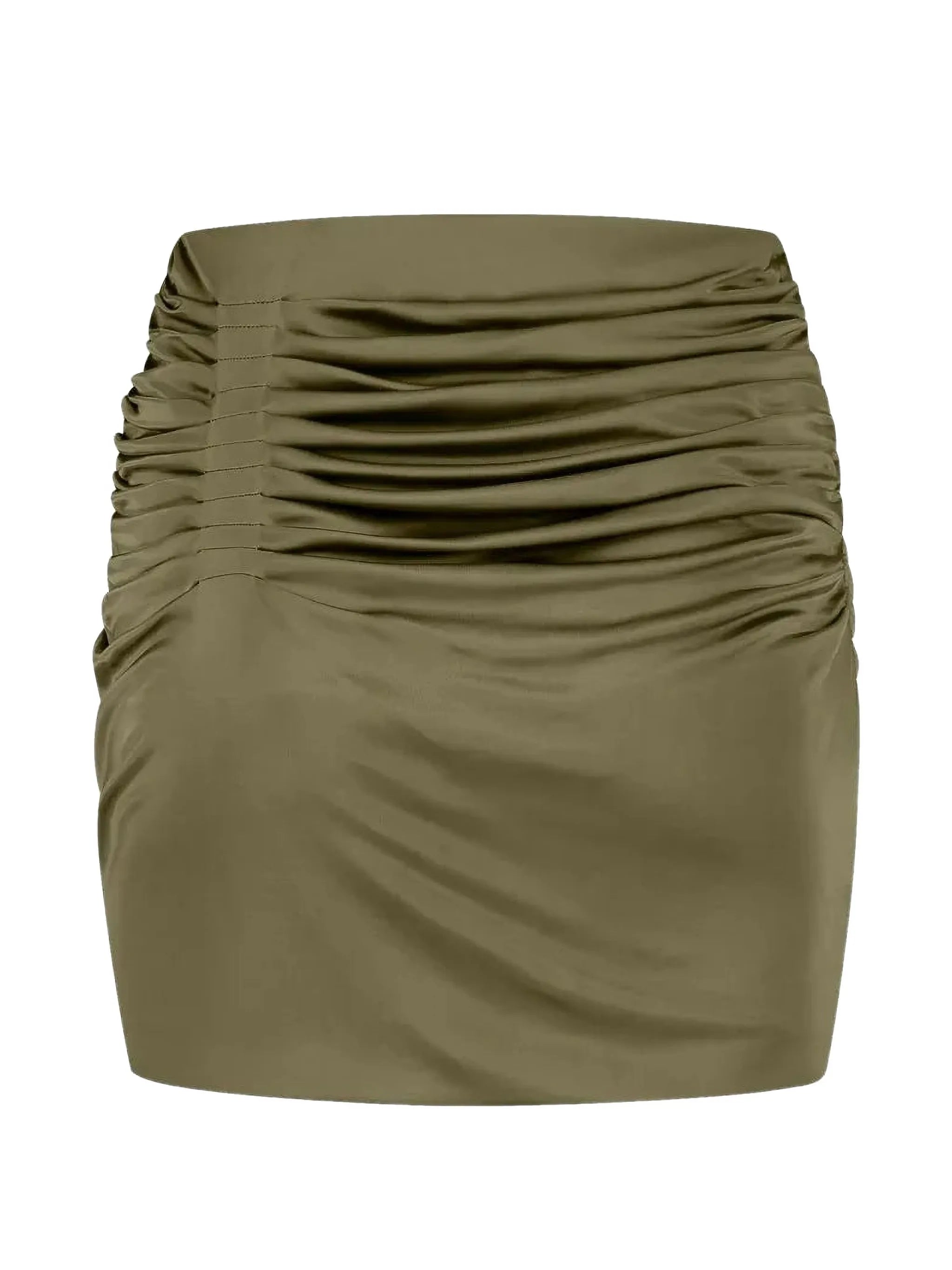 Maroon ruched mini skirt