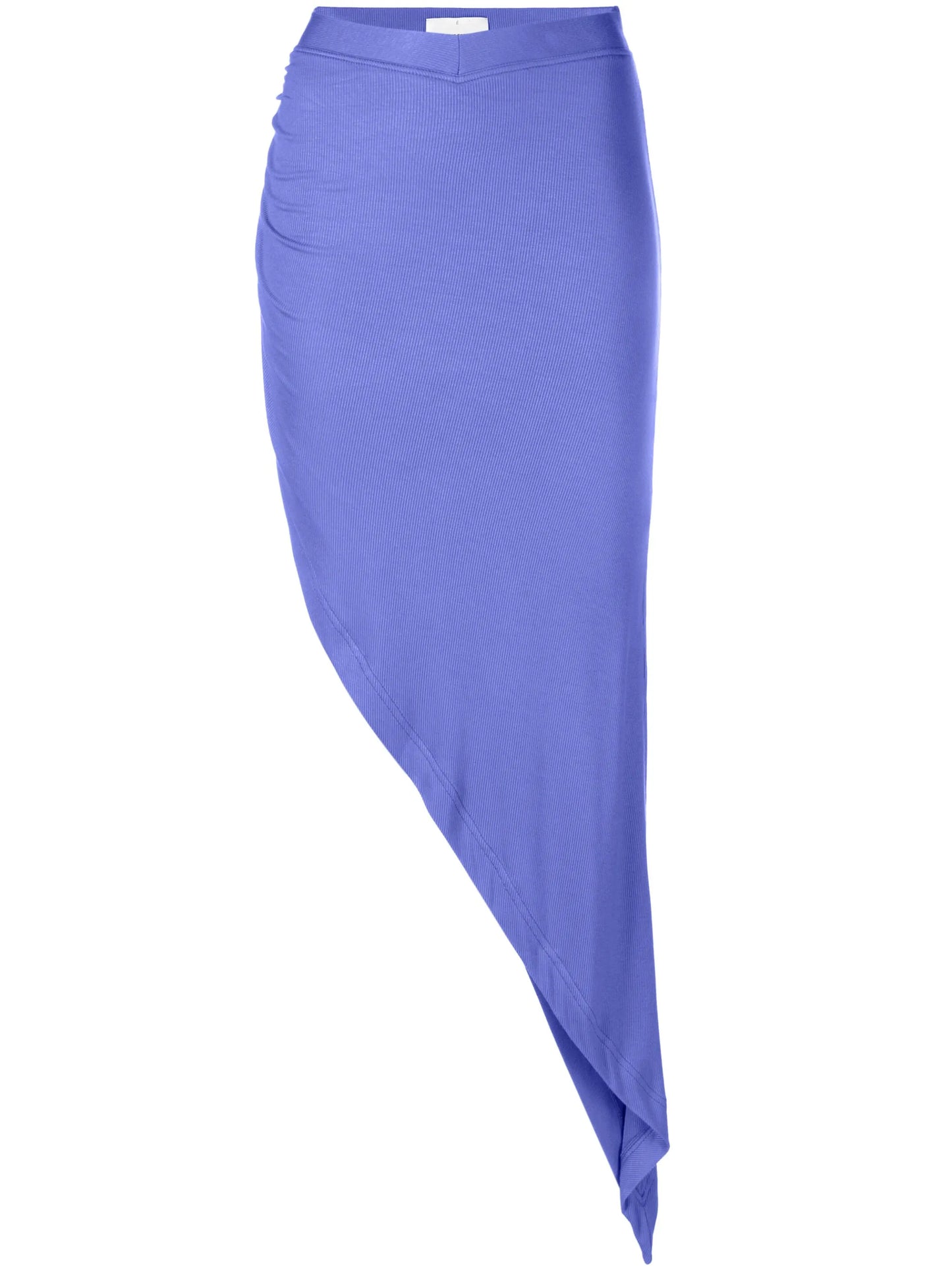 rib-knit draped midi skirt