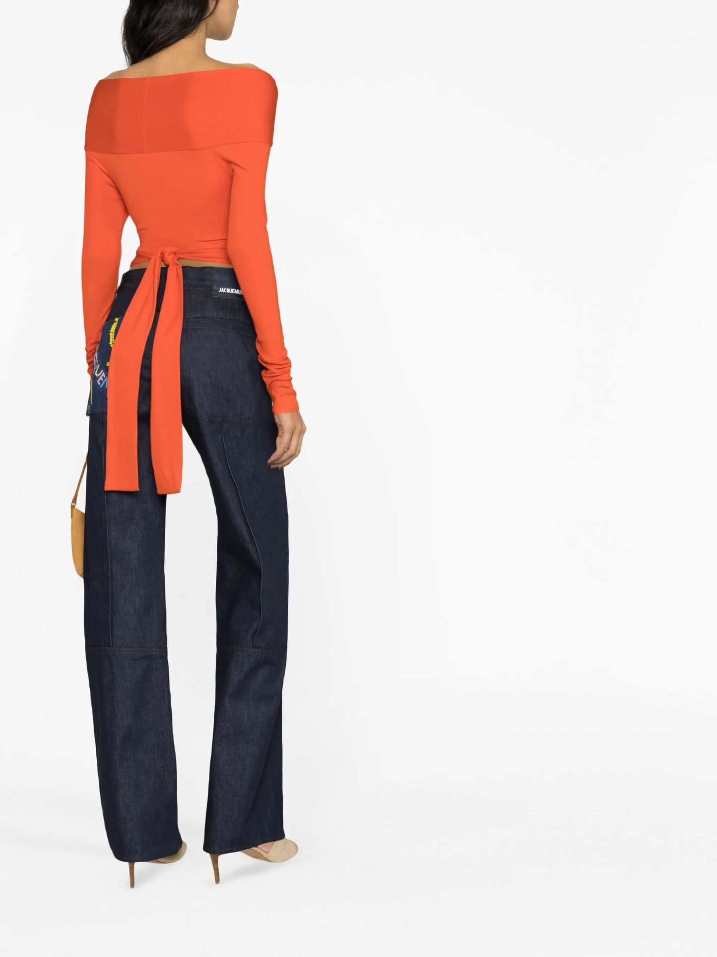 off-shoulder tie-fastening top