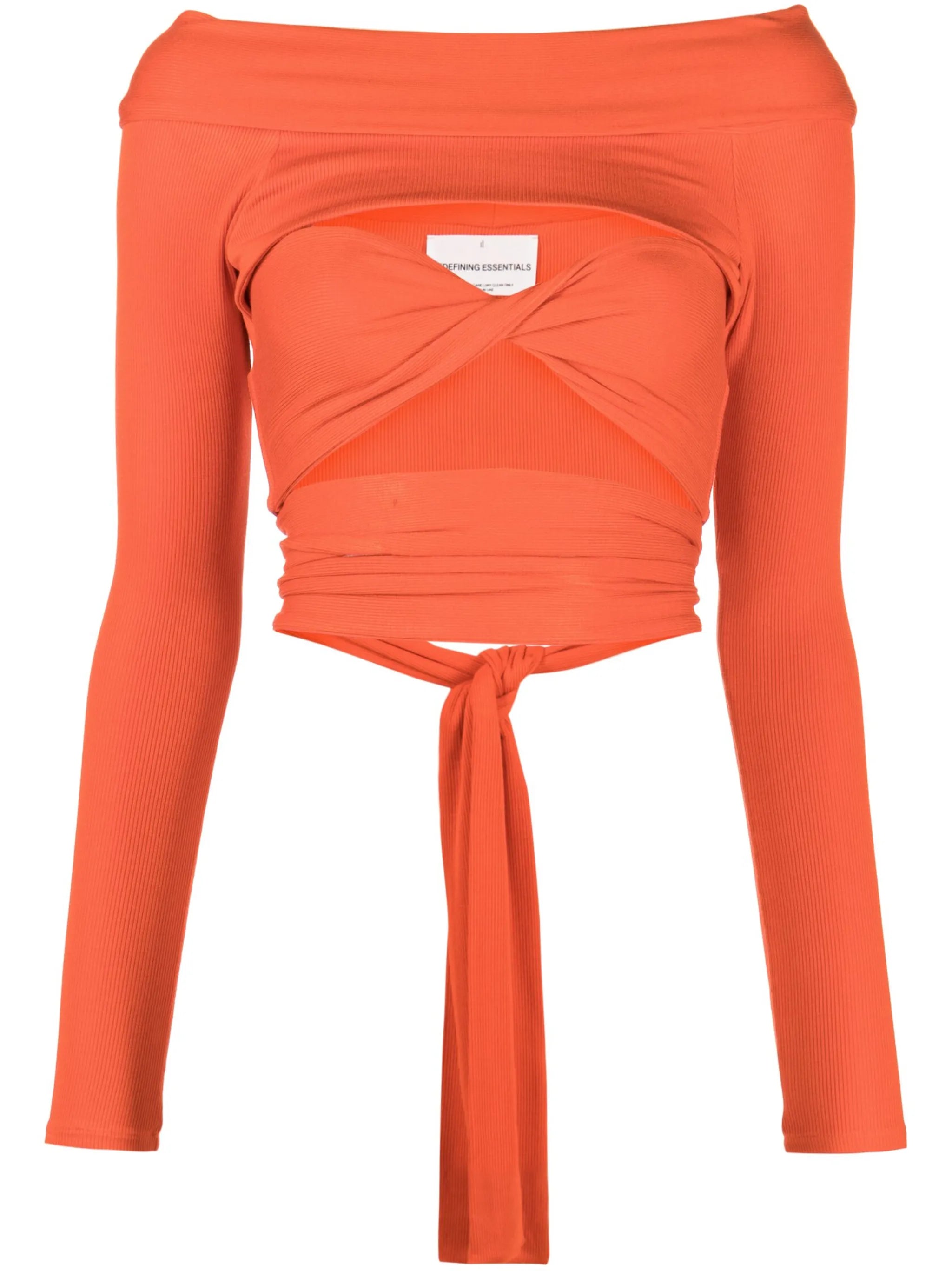 off-shoulder tie-fastening top