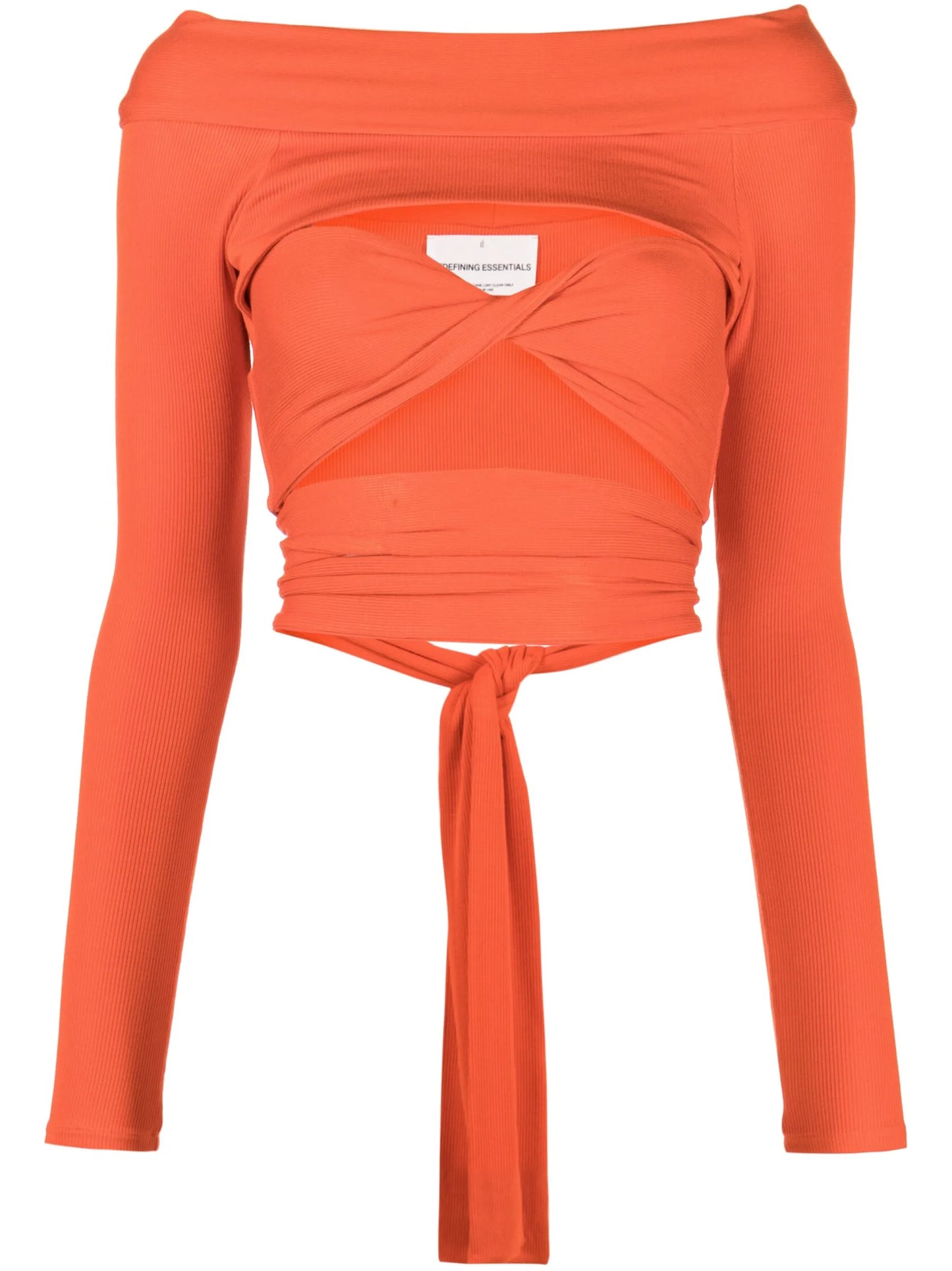 off-shoulder tie-fastening top