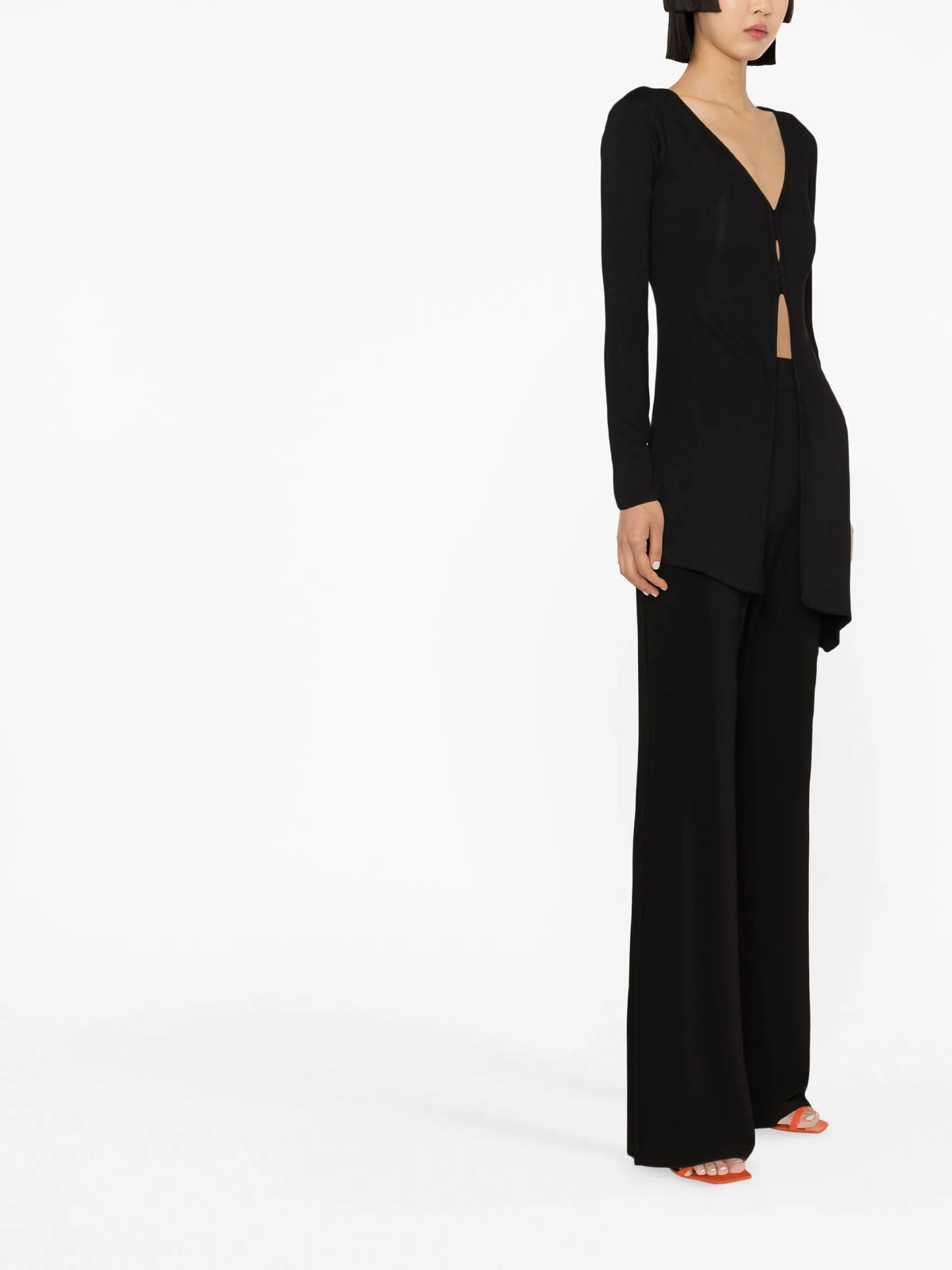 asymmetric long-sleeve cardigan