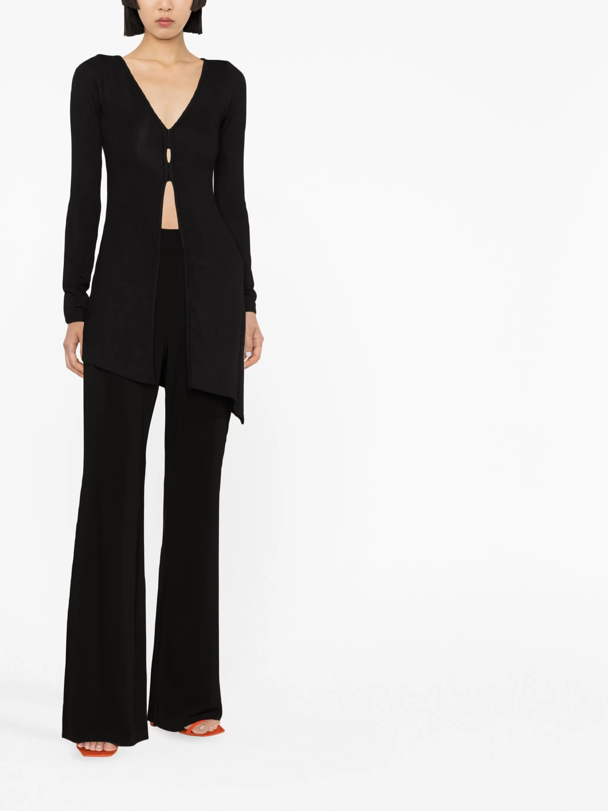 asymmetric long-sleeve cardigan