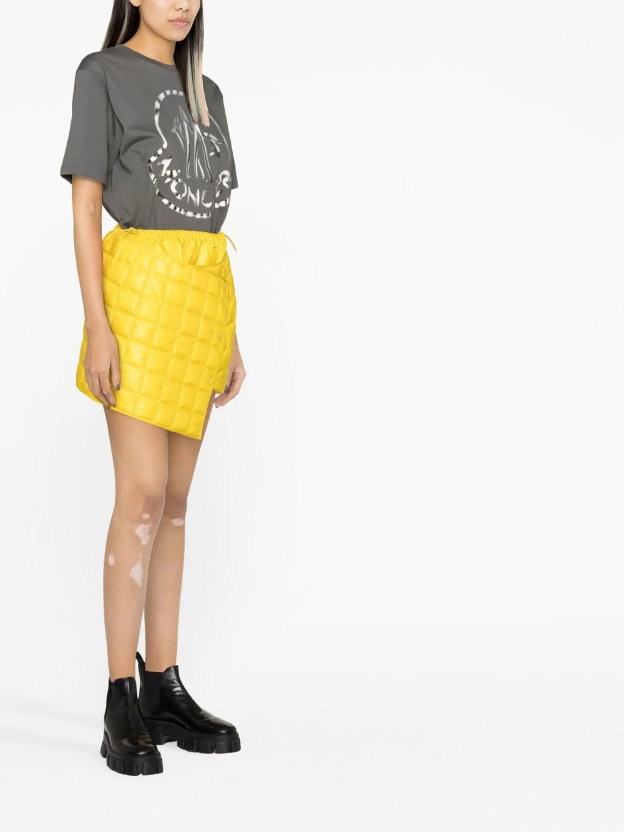 asymmetric quilted skirt