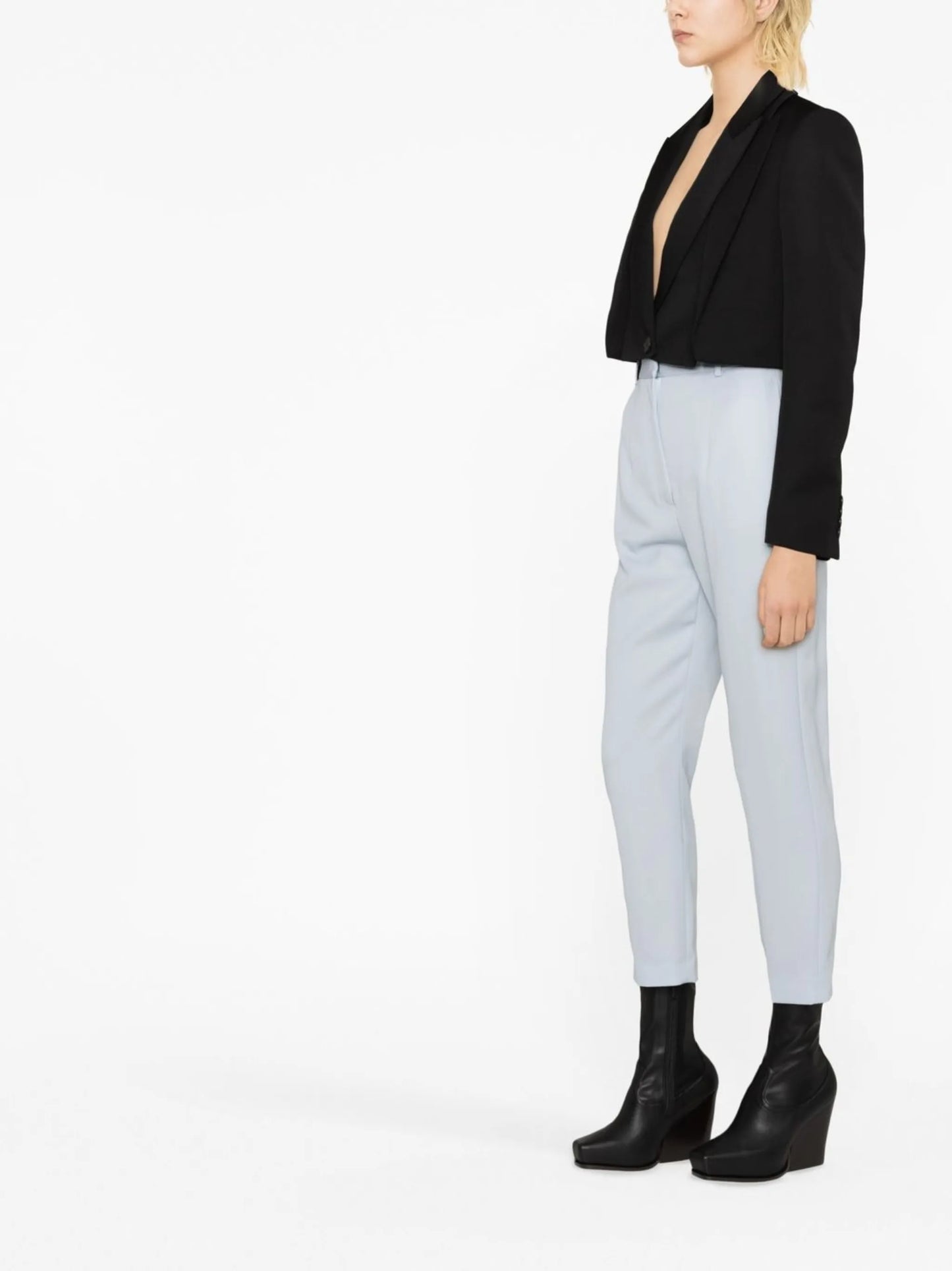 cropped wool blazer