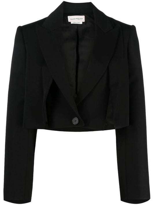 cropped wool blazer