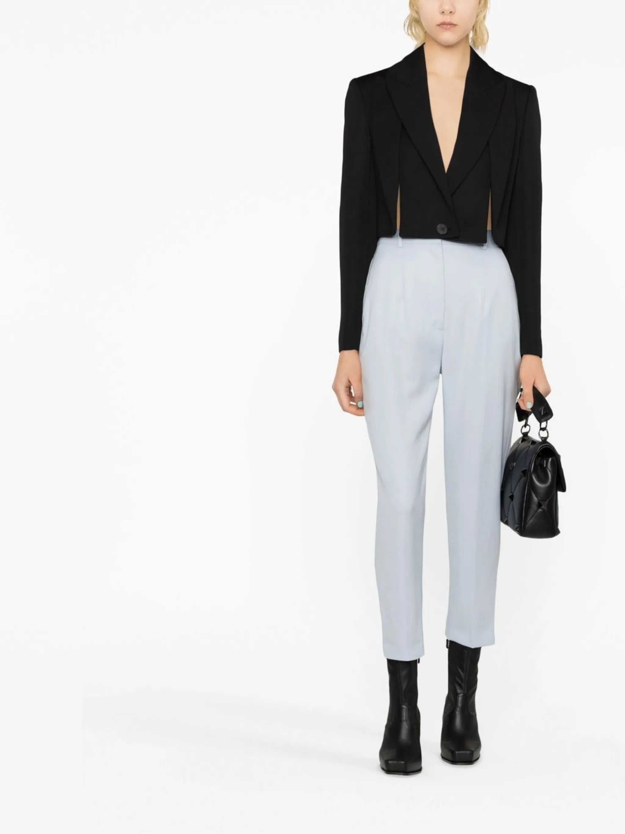 cropped wool blazer