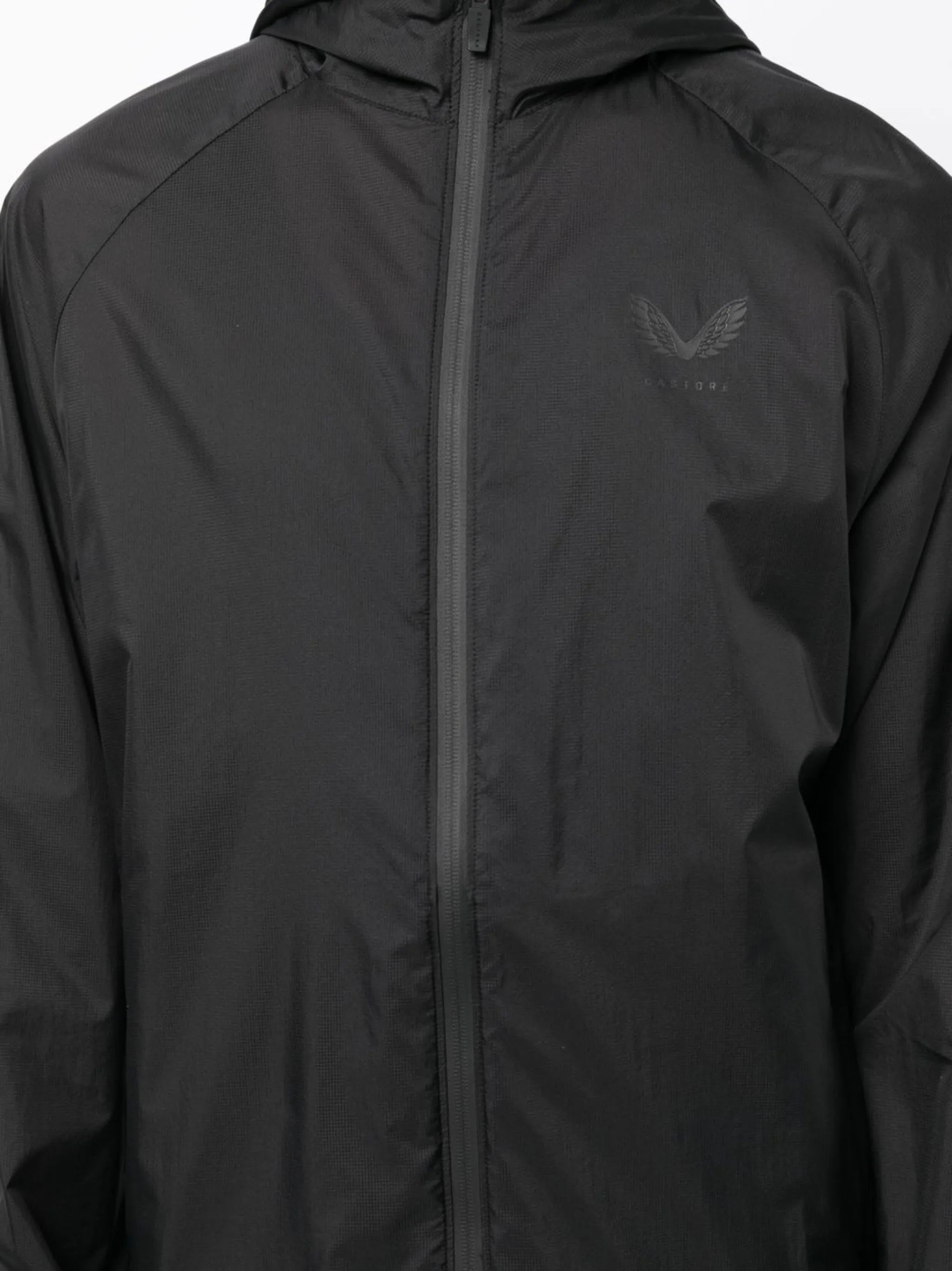 zip-up hodded jacket