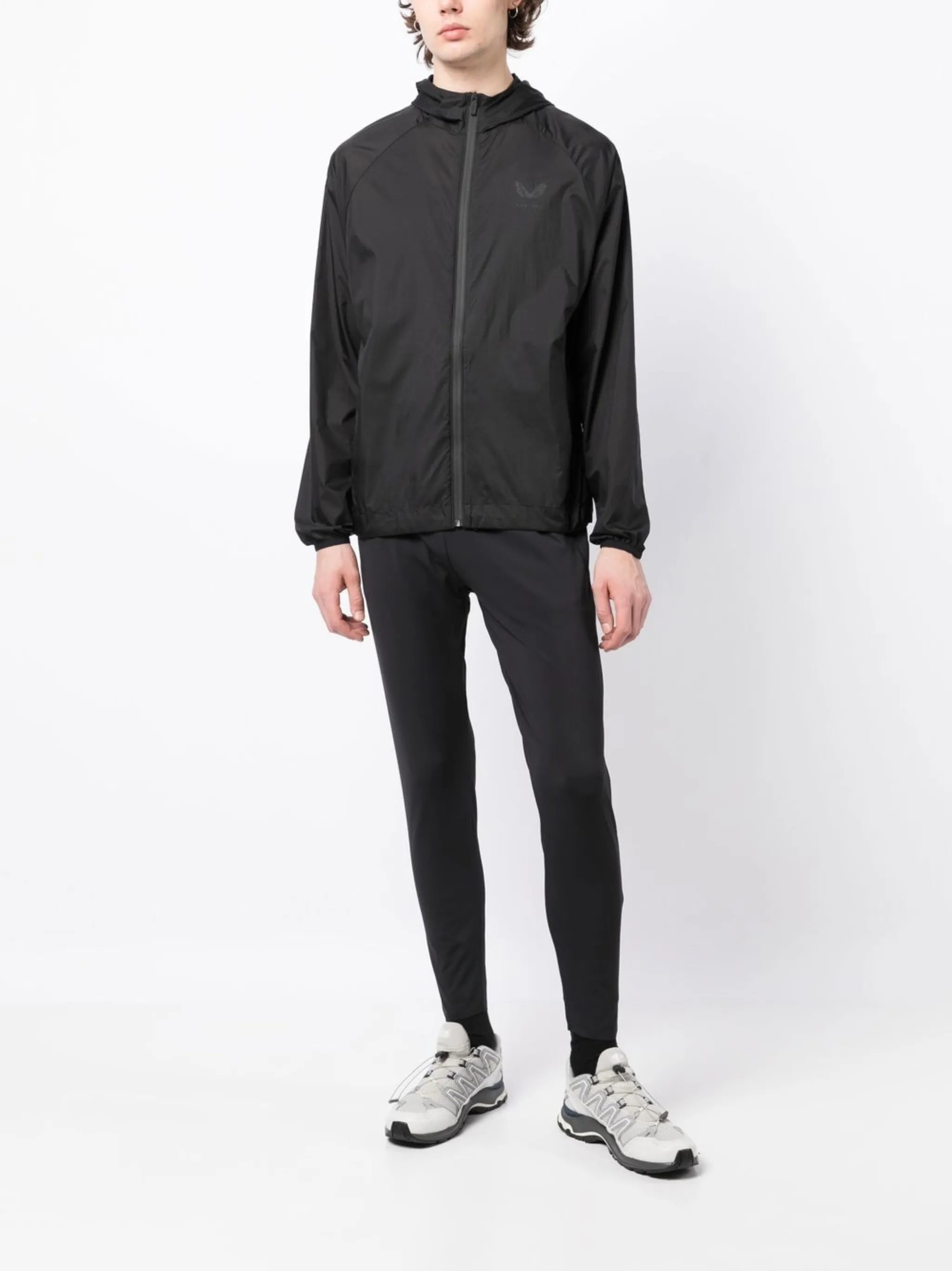 zip-up hodded jacket