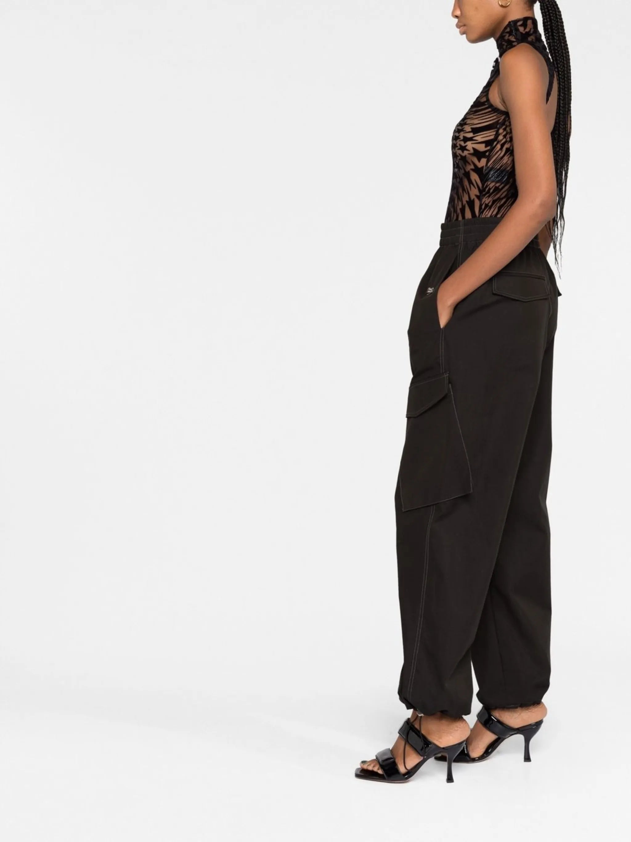 star-print mesh bodysuit