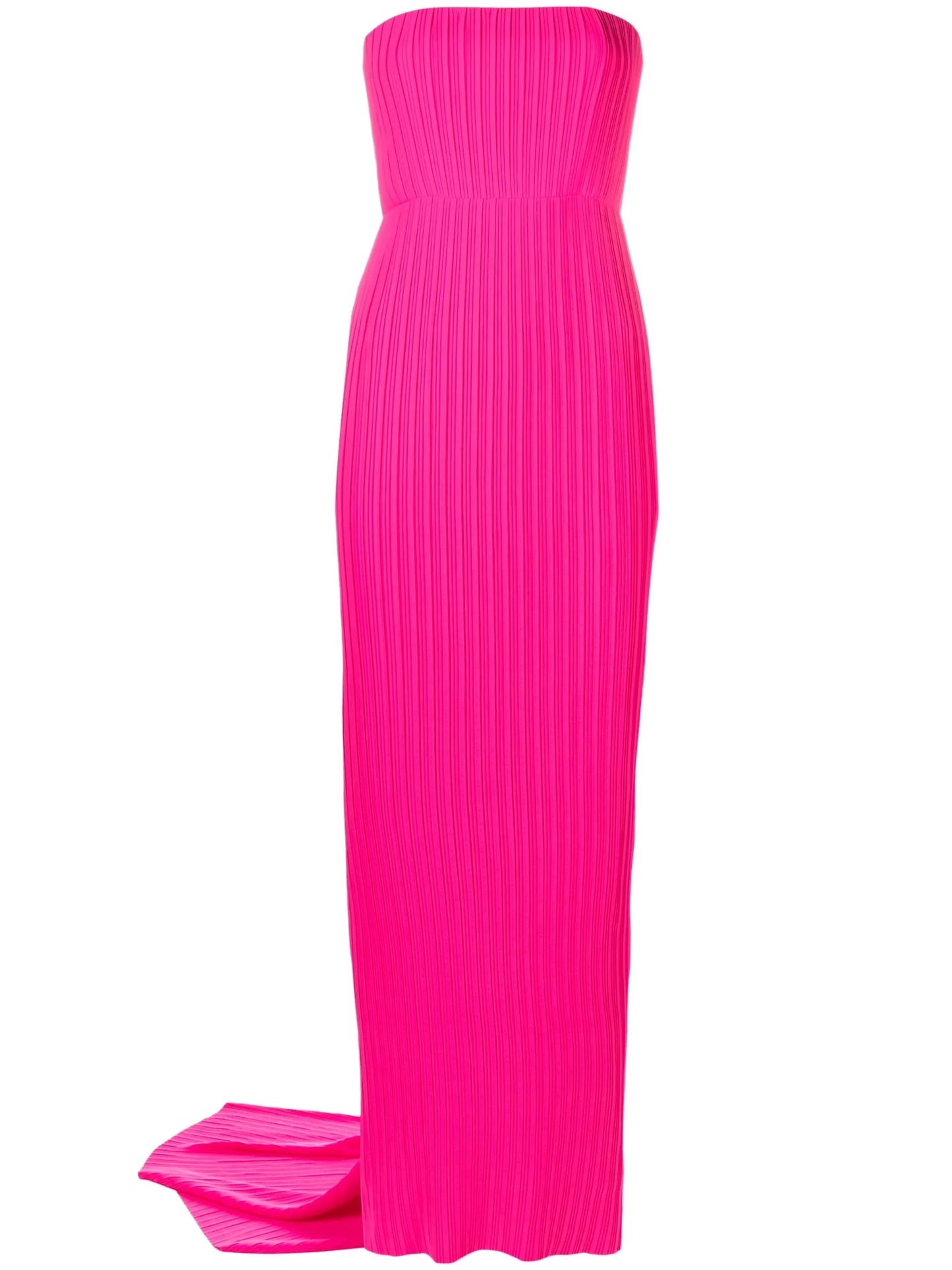 pleated strapless dress