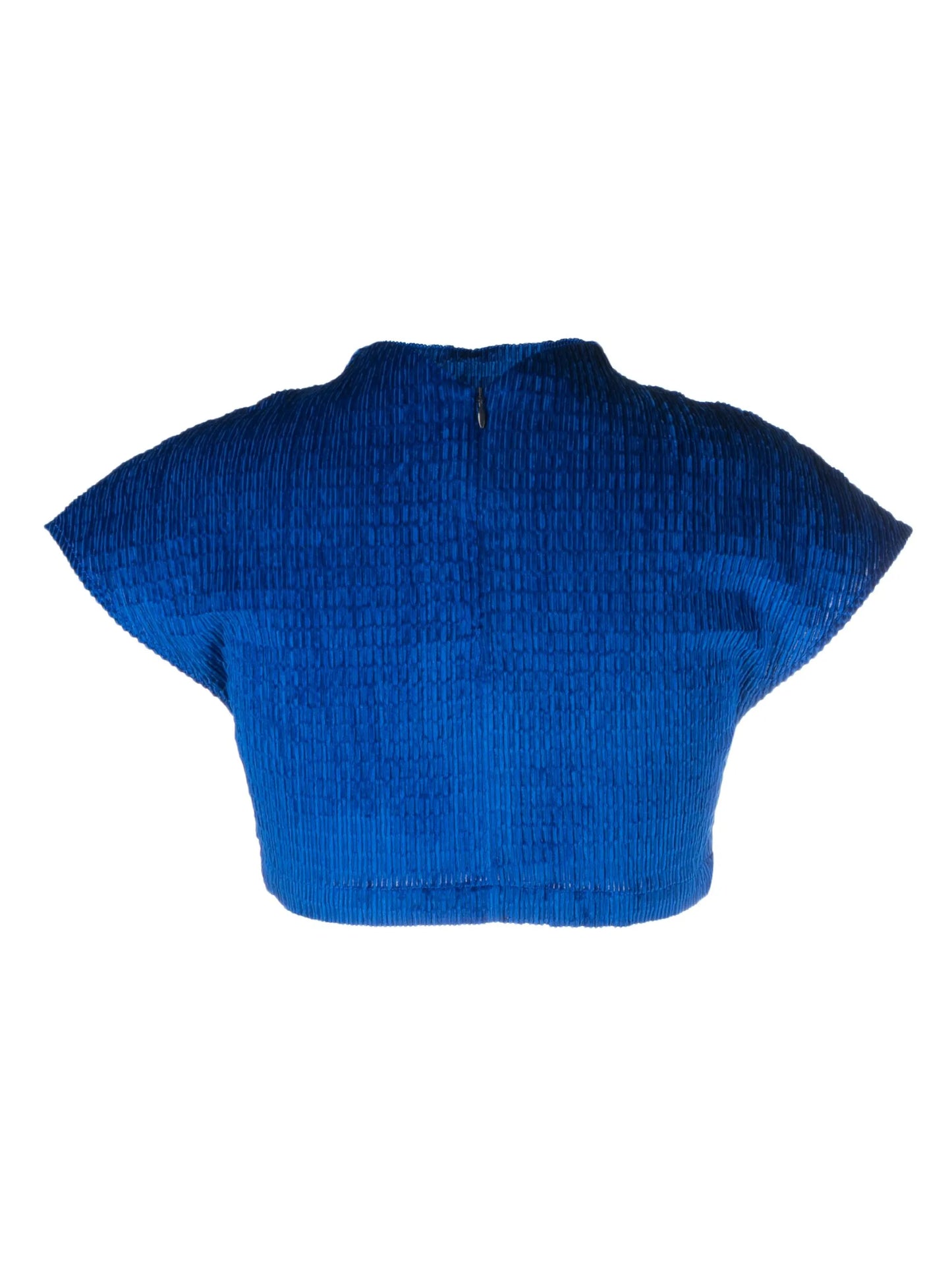 Alina zipped short-sleeved cropped top
