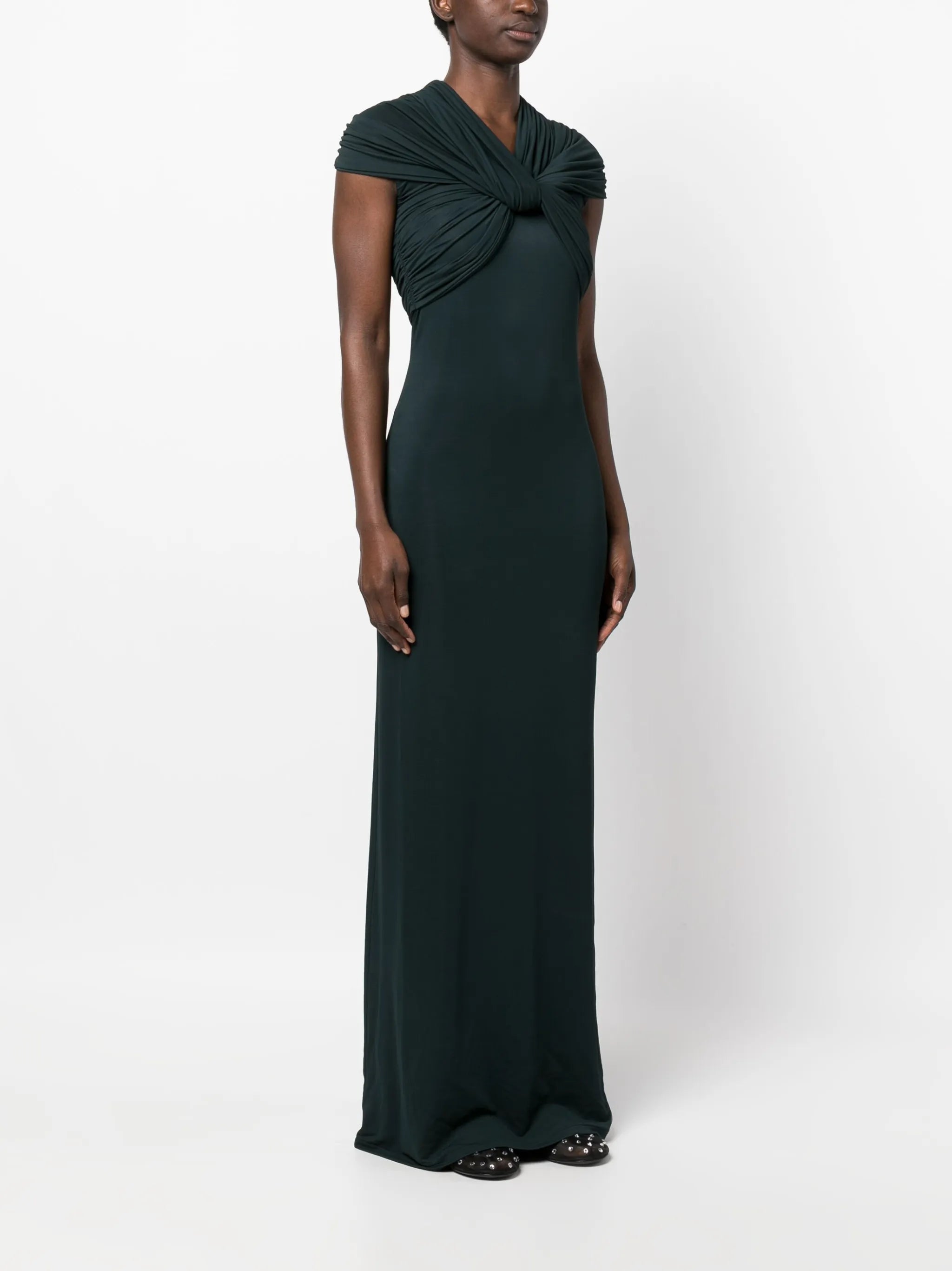 twist-detail short-sleeve dress