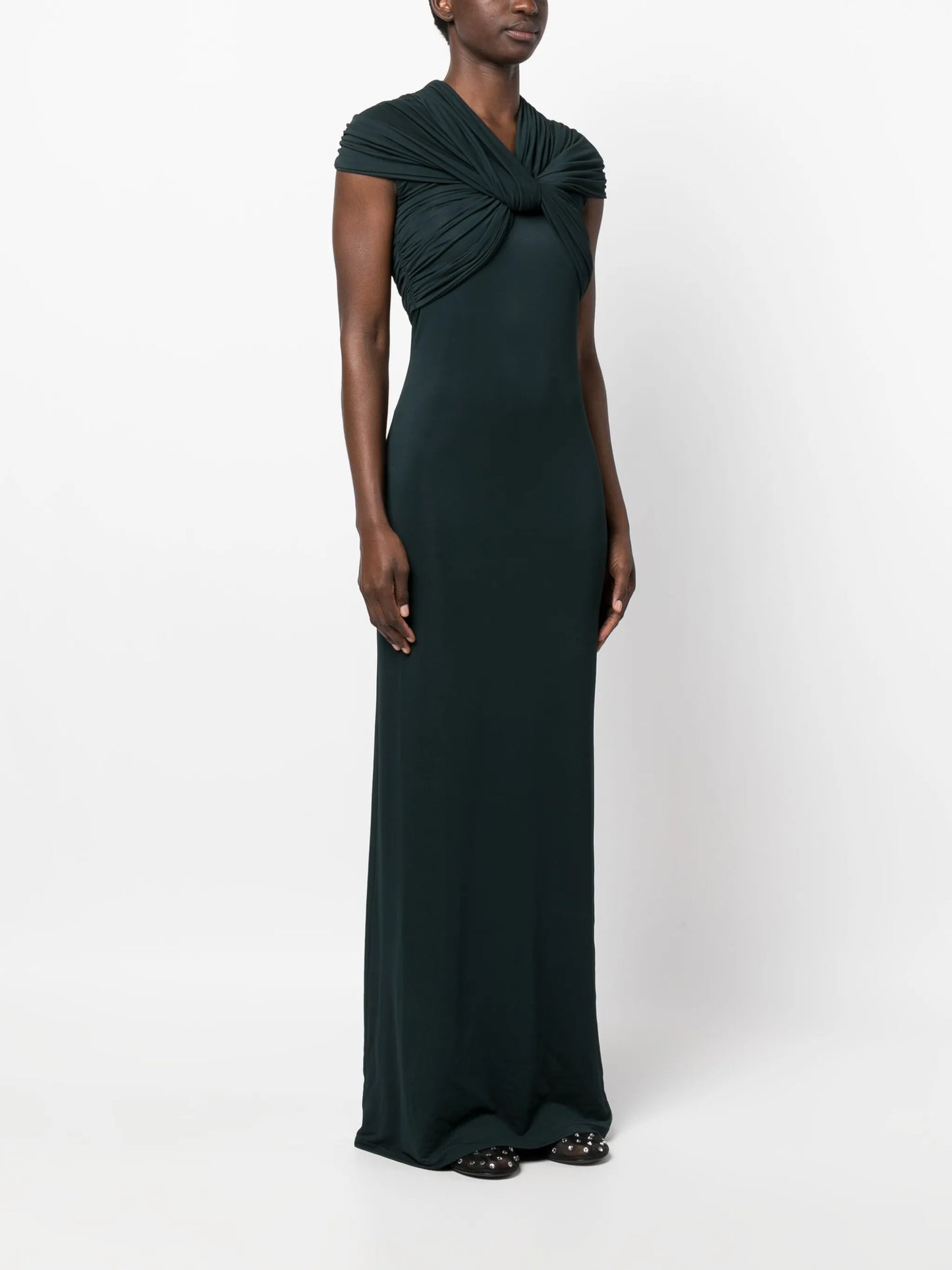 twist-detail short-sleeve dress