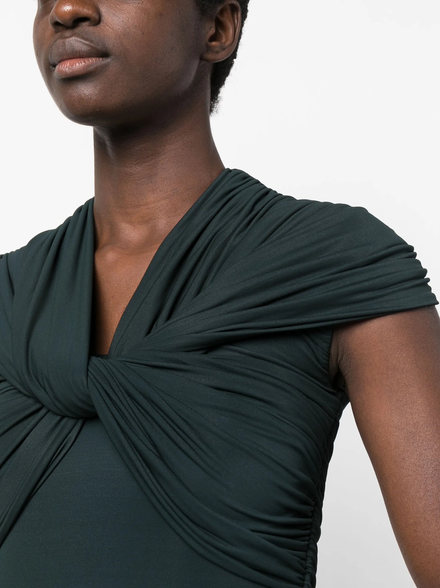 twist-detail short-sleeve dress