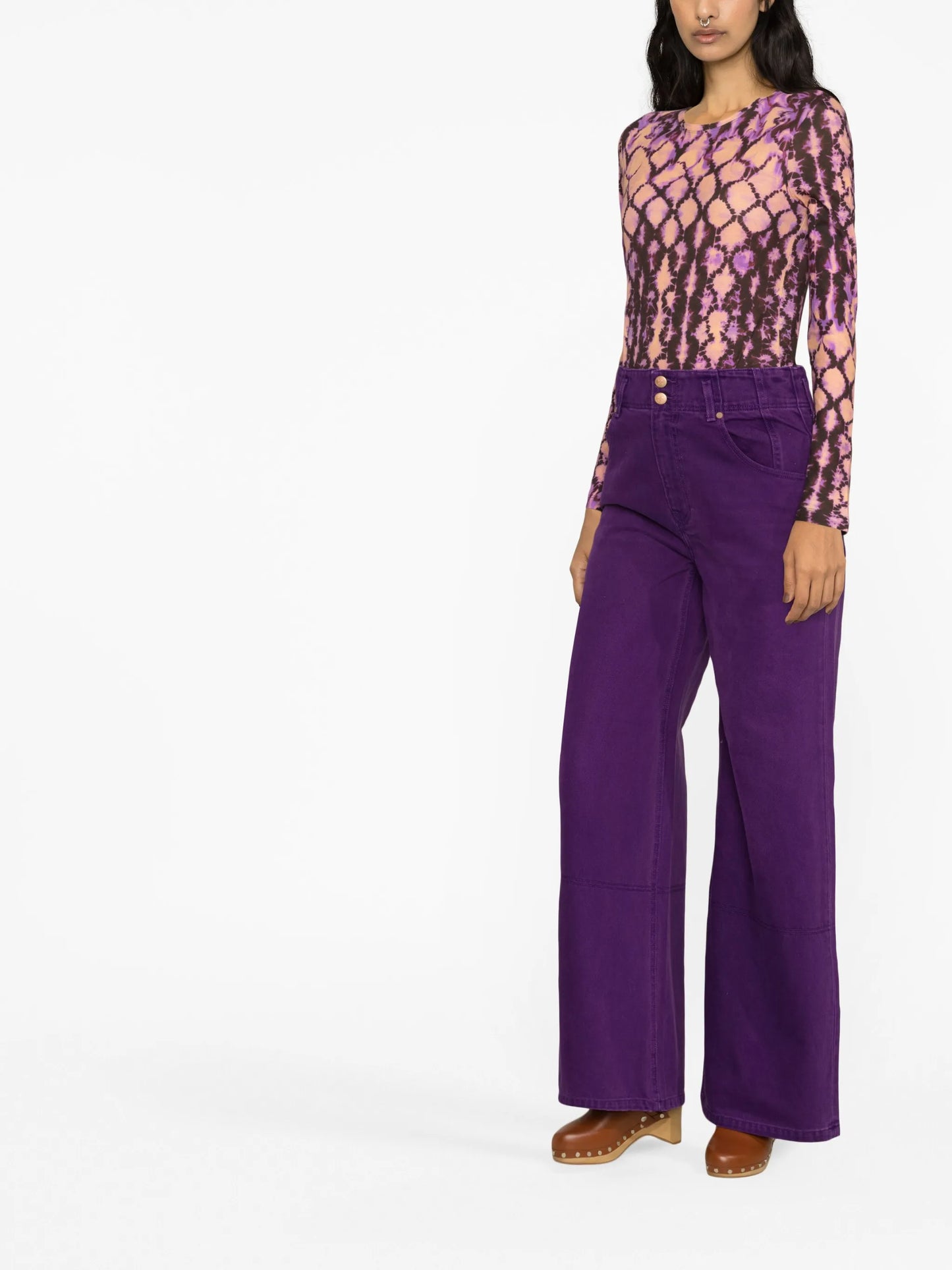 Eve Wisteria-print jersey top