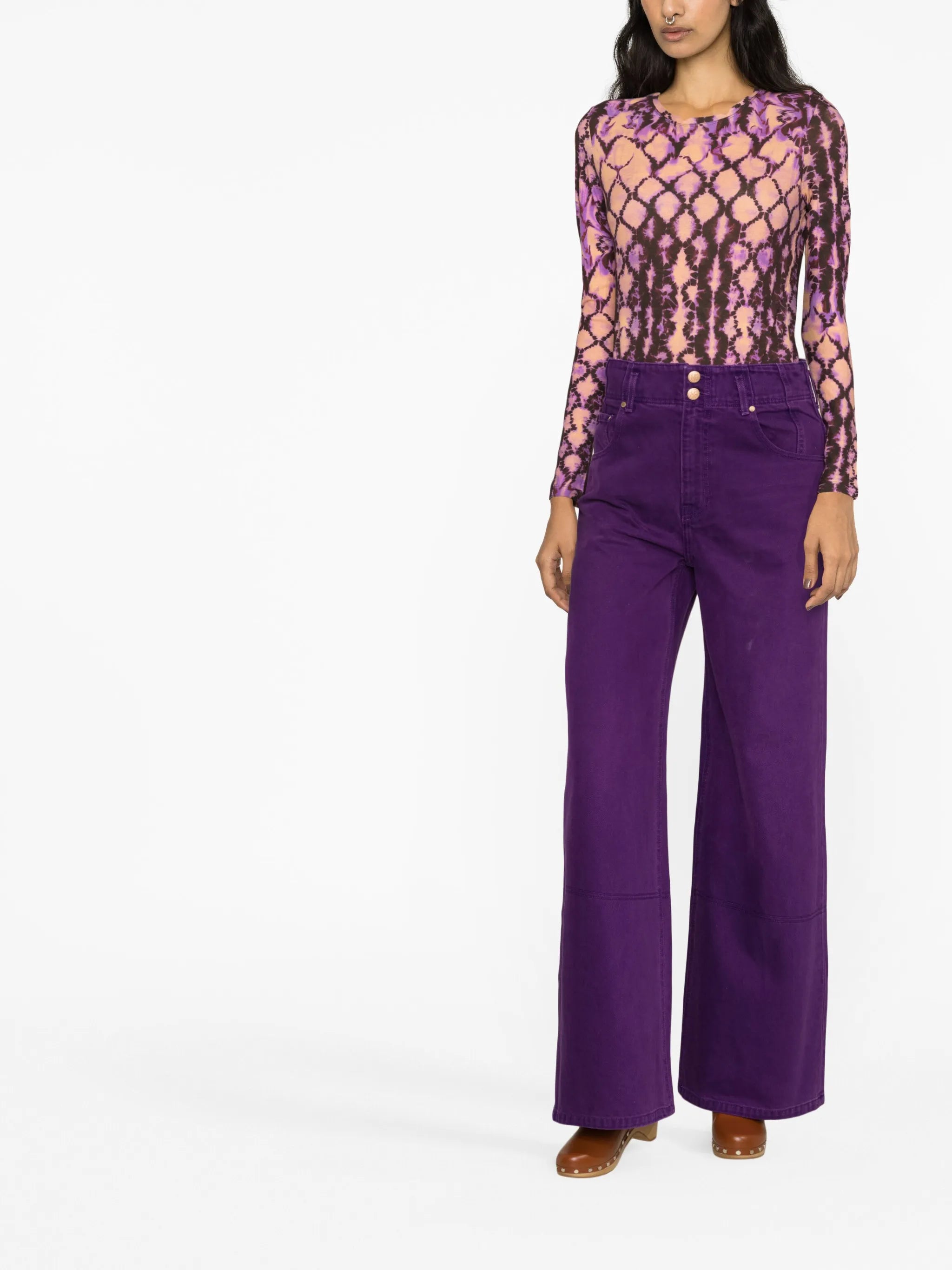Eve Wisteria-print jersey top