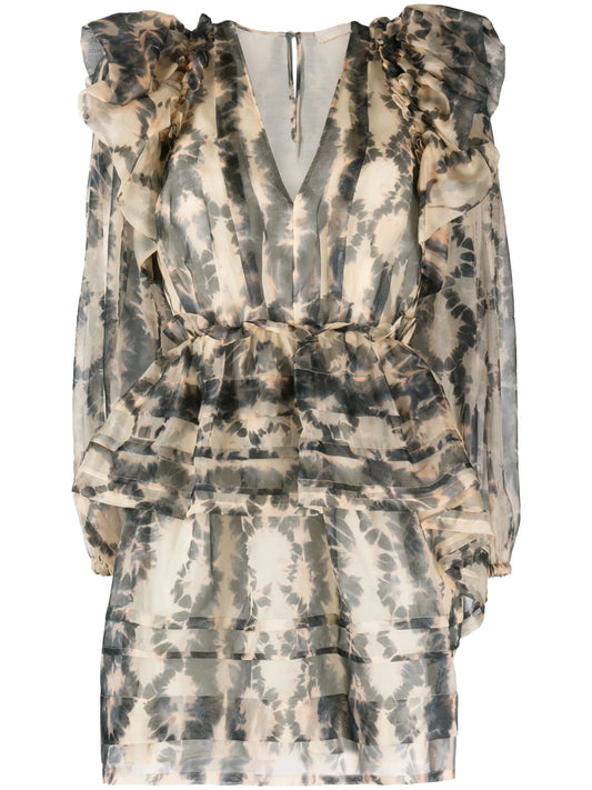 Adelaide abstract-print silk minidress