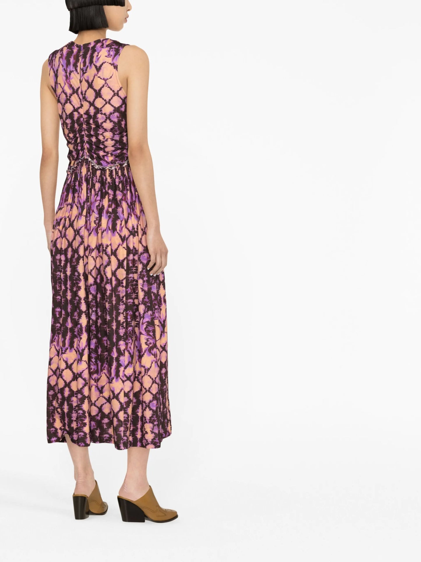 Sascha ruched midi dress