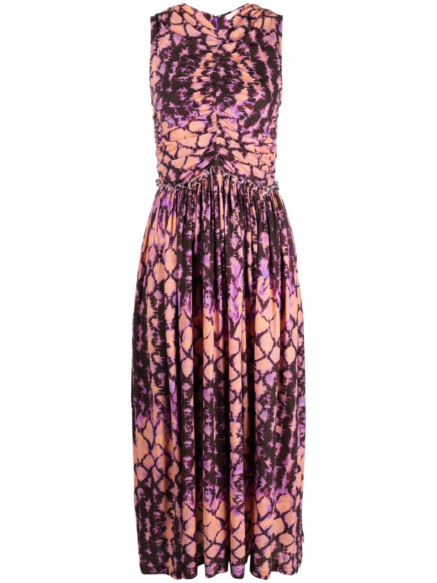 Sascha ruched midi dress