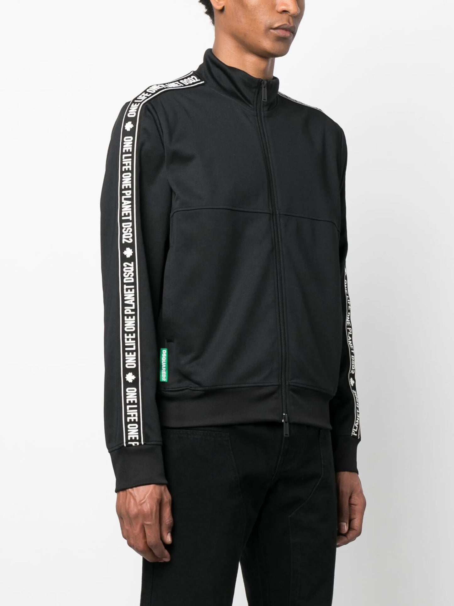 high-neck zip-up sweatshirt