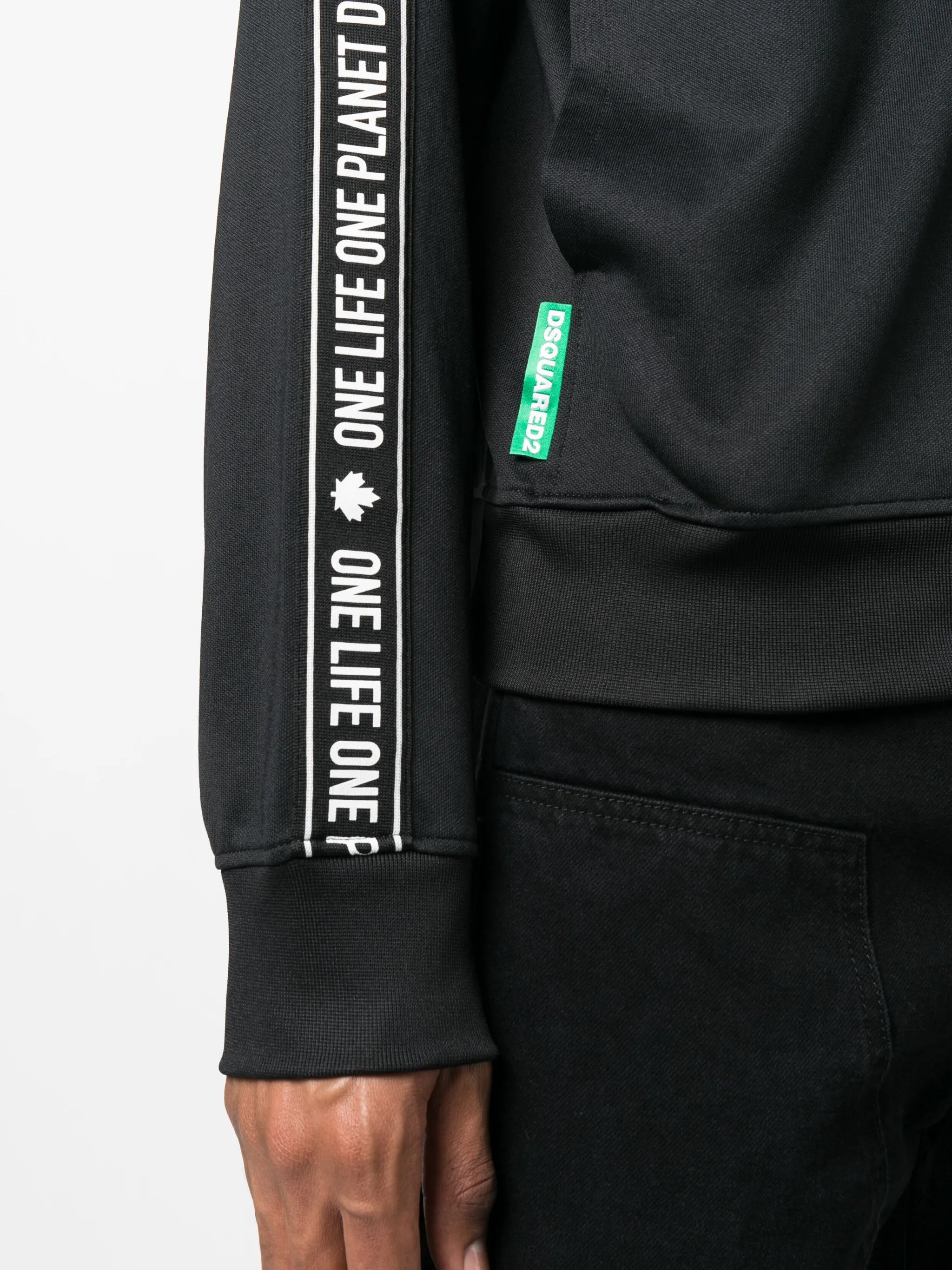 high-neck zip-up sweatshirt