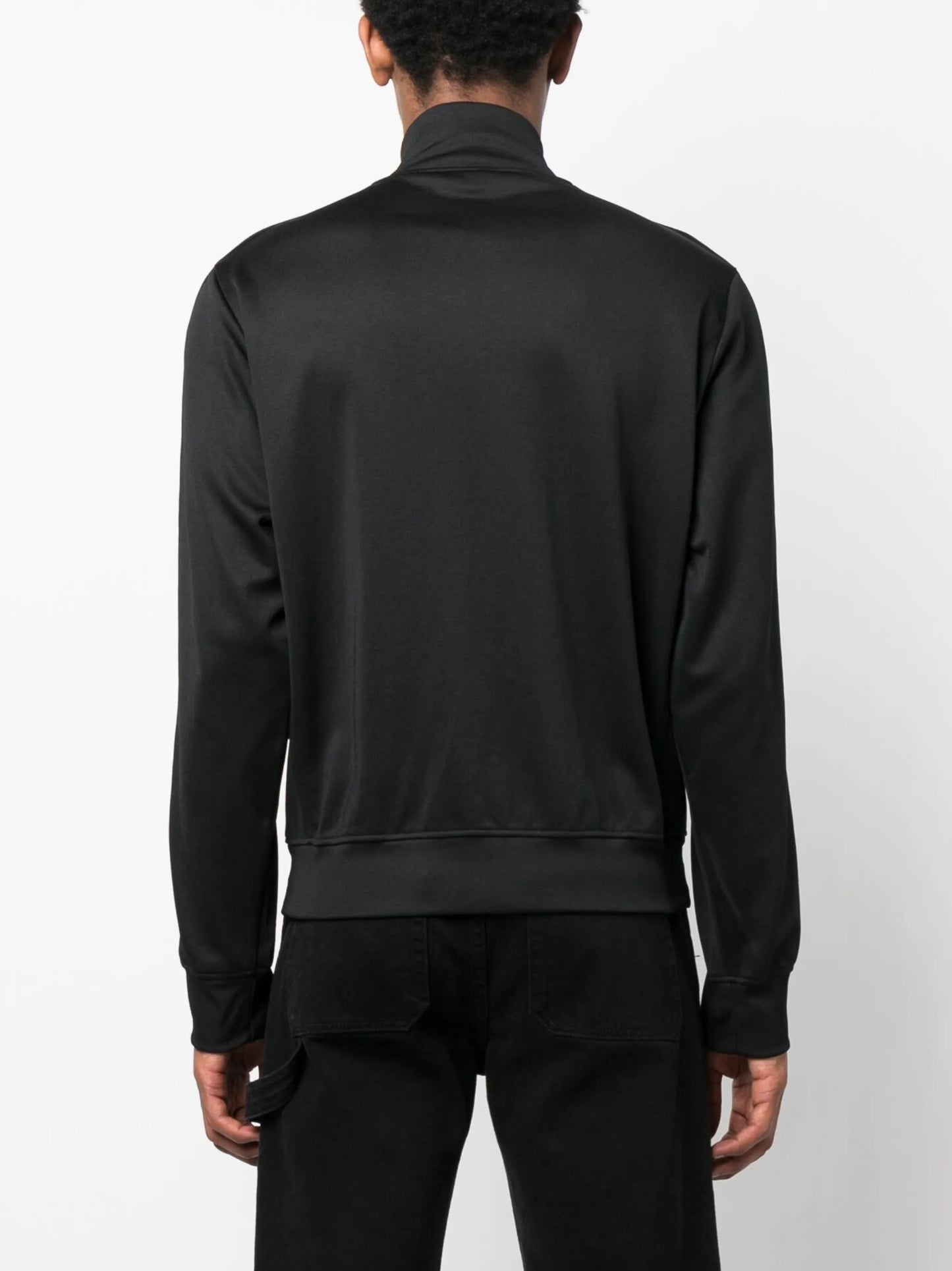 high-neck zip-up sweatshirt