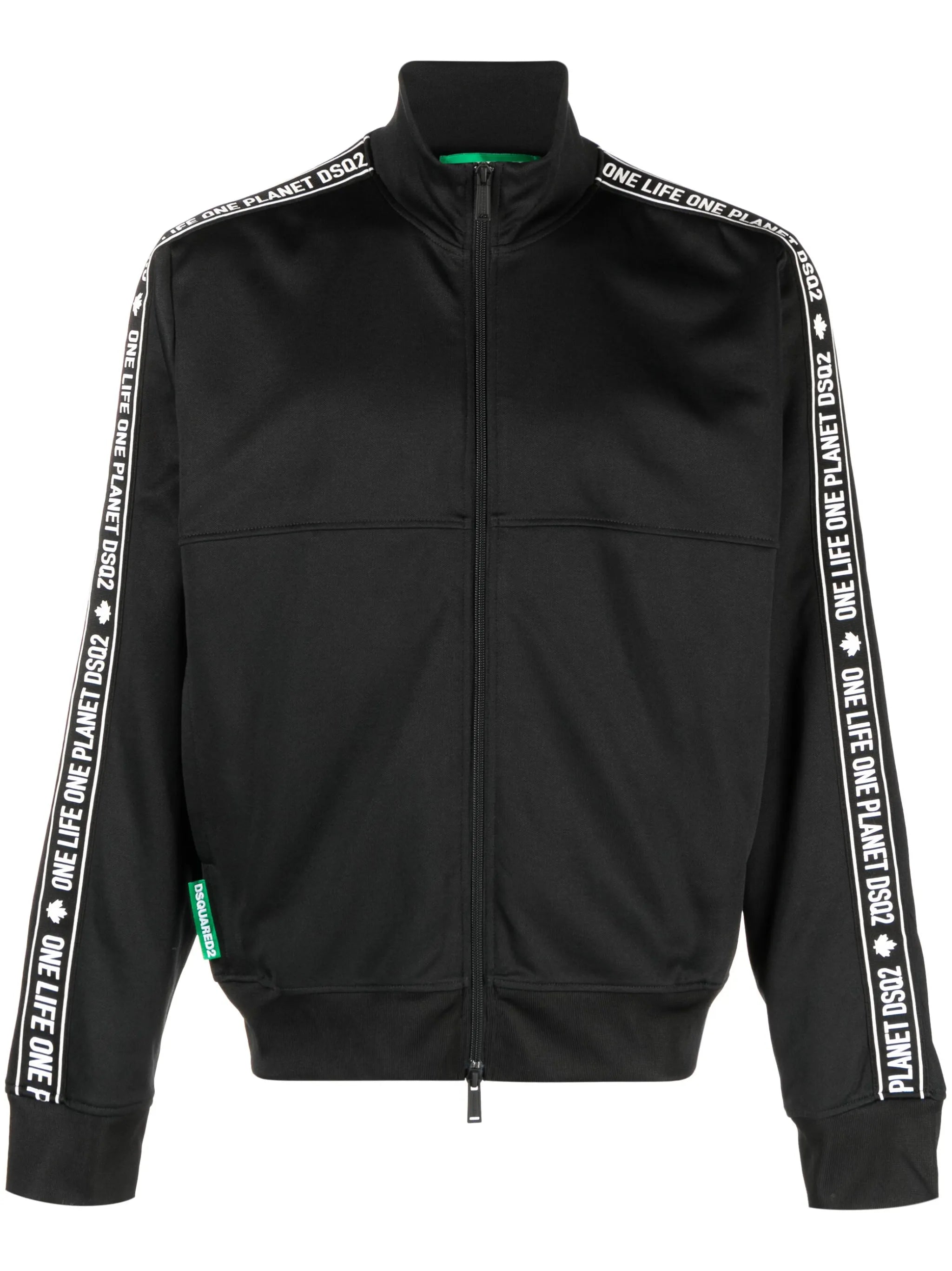 high-neck zip-up sweatshirt