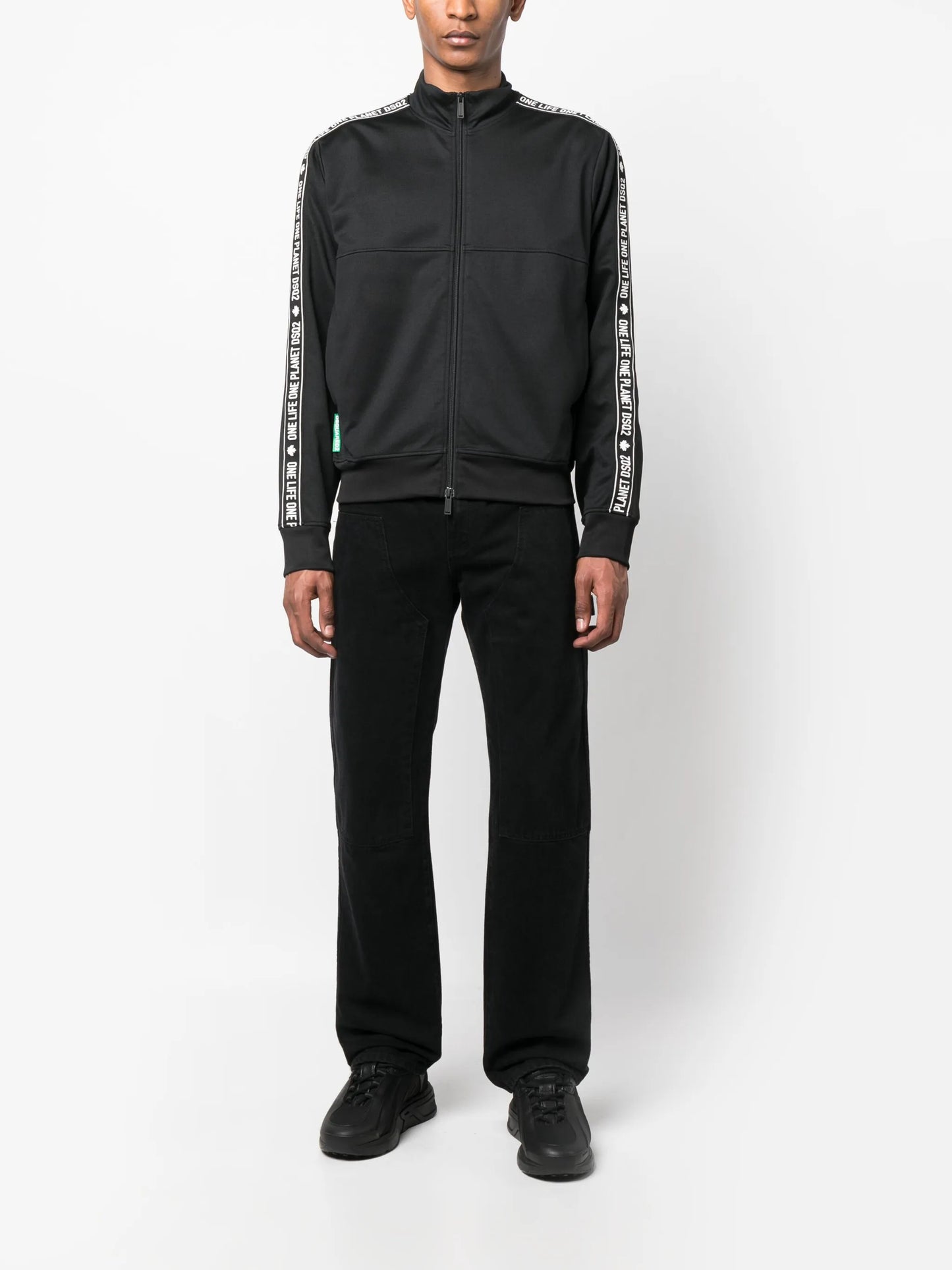 high-neck zip-up sweatshirt