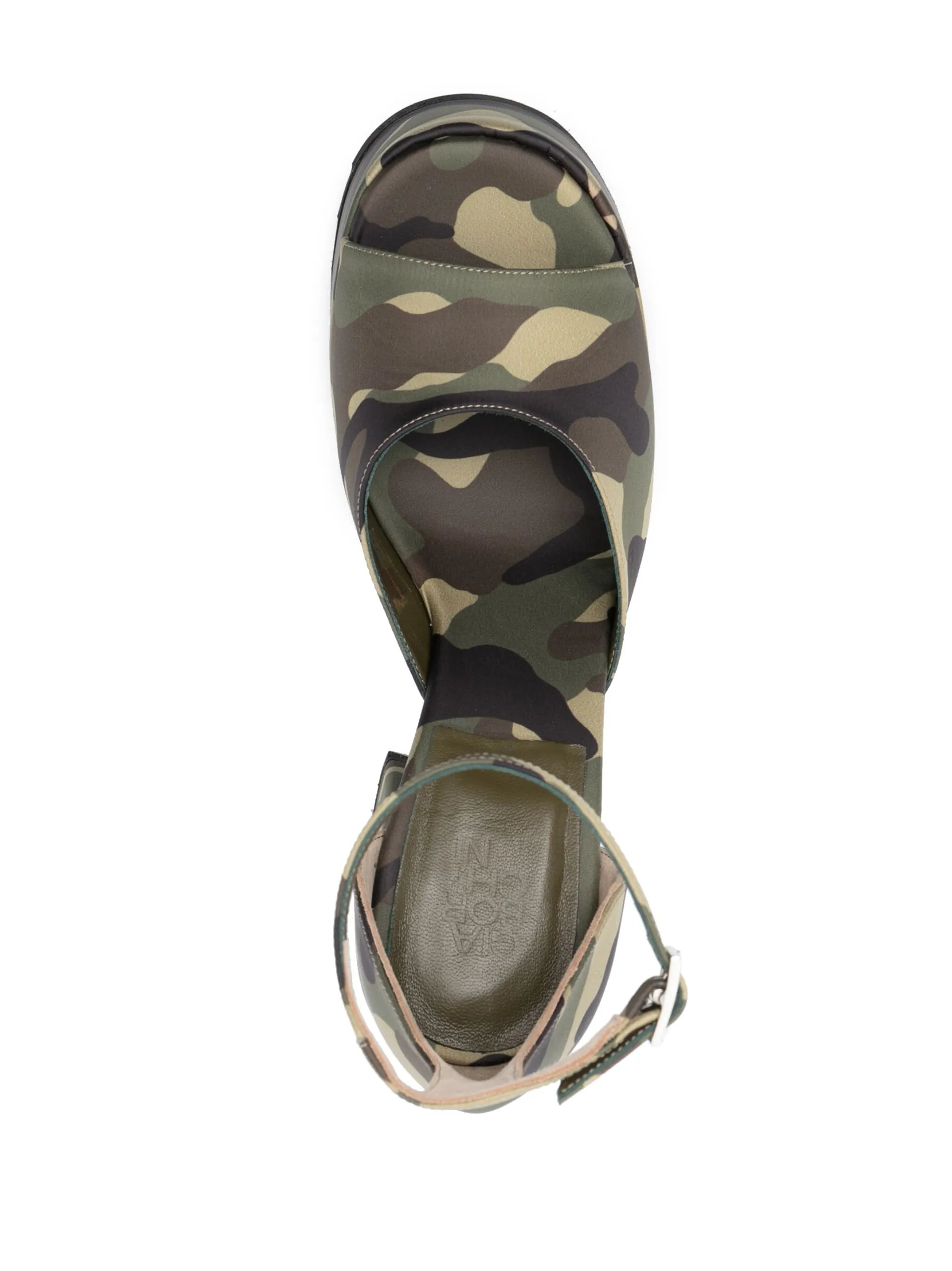 camouflage-print platform sandals