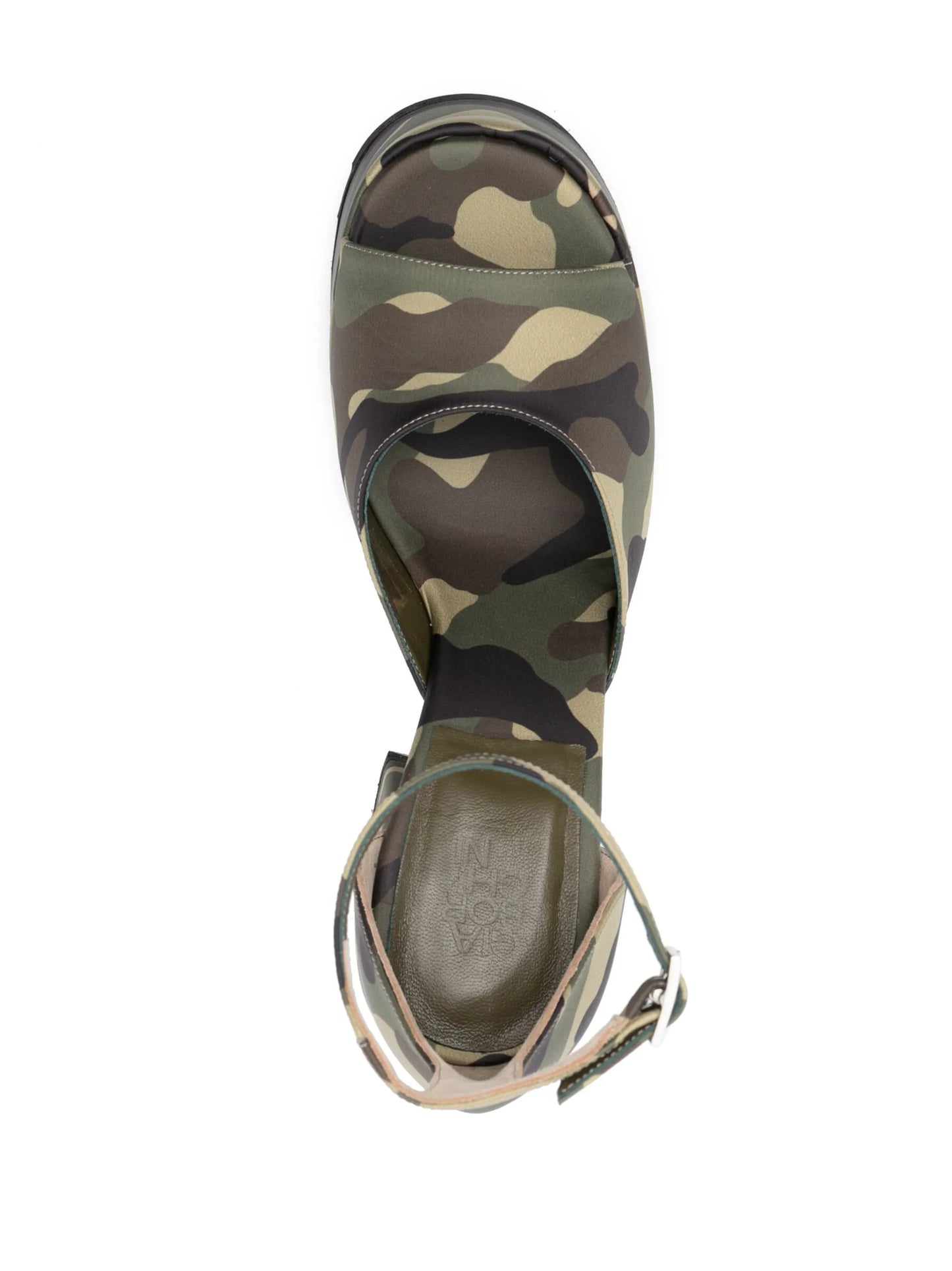 camouflage-print platform sandals