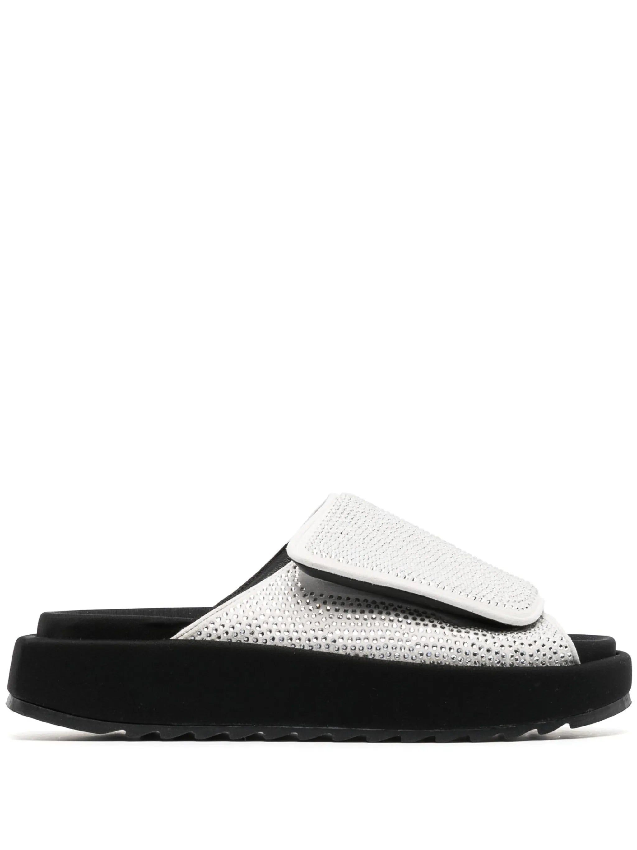 Gia 3 crystal-embellished leather slides
